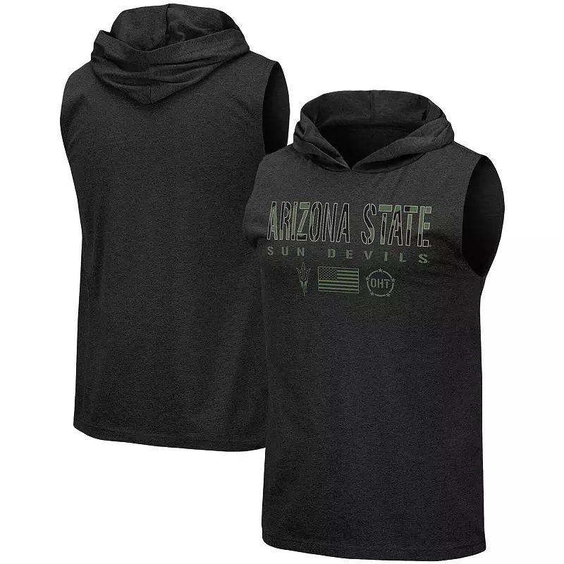 Mens Colosseum Black Arizona State Sun Devils Oht Military-Inspired Appreciation Camo Logo Hoodie Sleeveless T-shirt Product Image