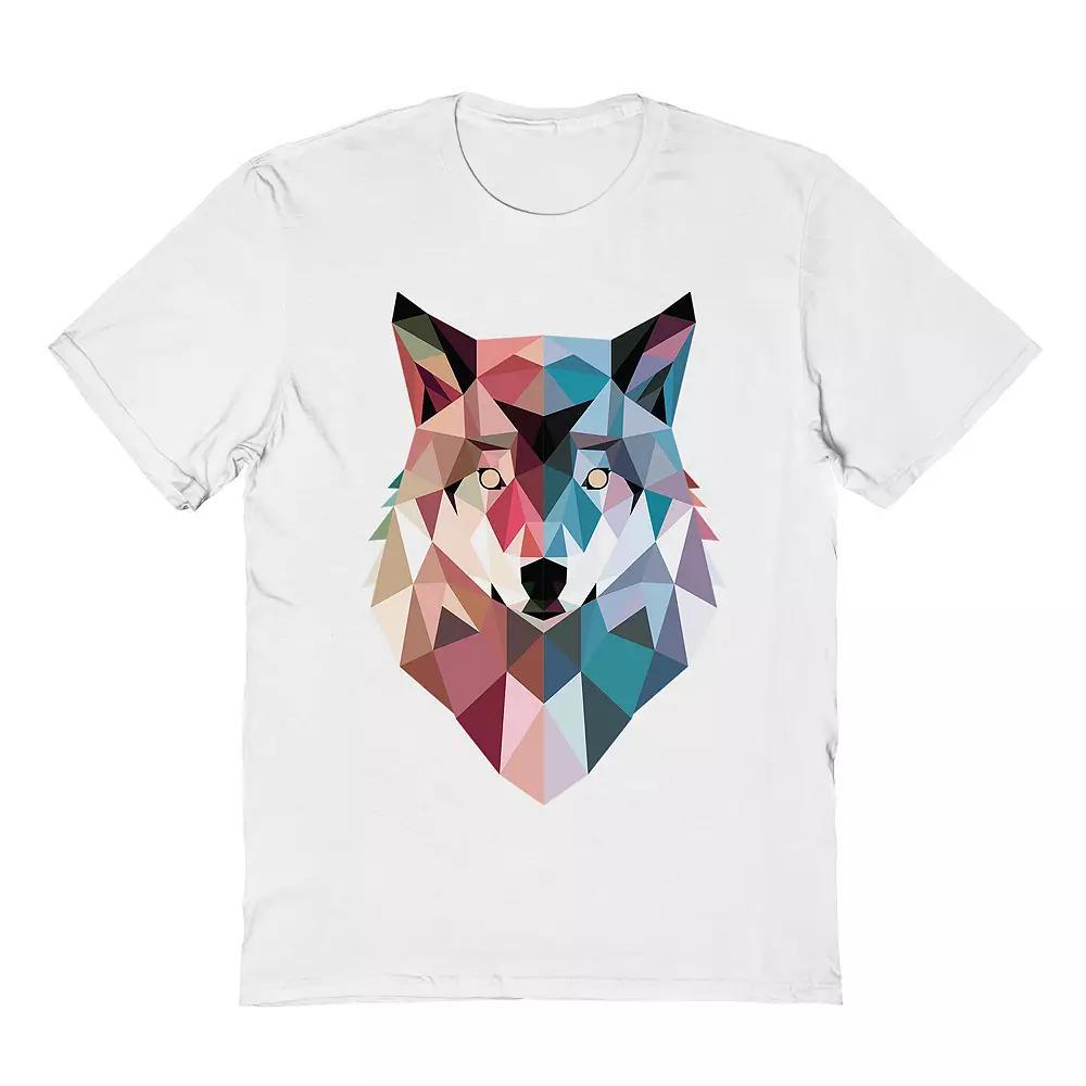 Men's DinoMike Geo Wolf Tee, Size: Small, White Product Image