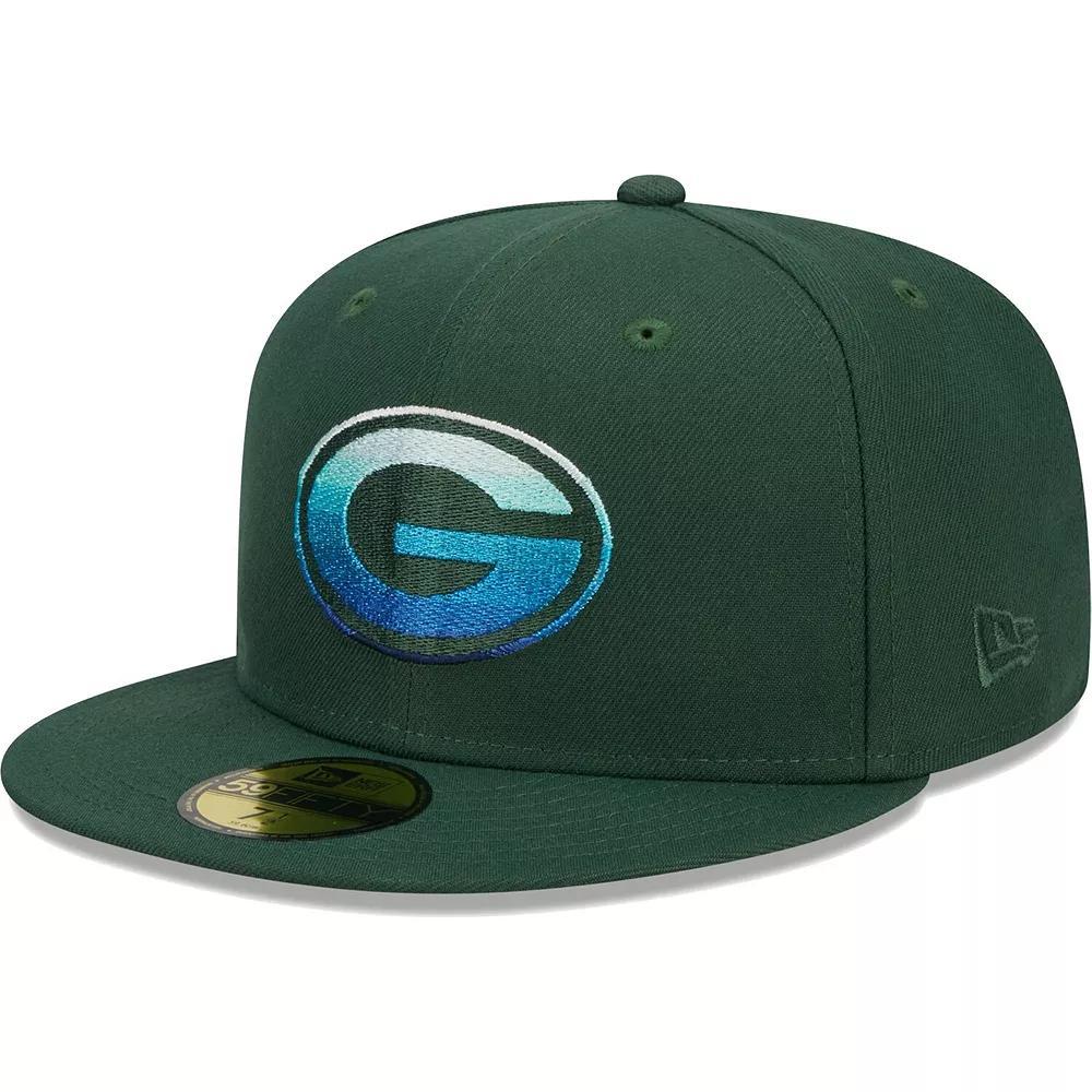 Men's New Era Green Green Bay Packers Gradient 59FIFTY Fitted Hat, Size: 7 Product Image