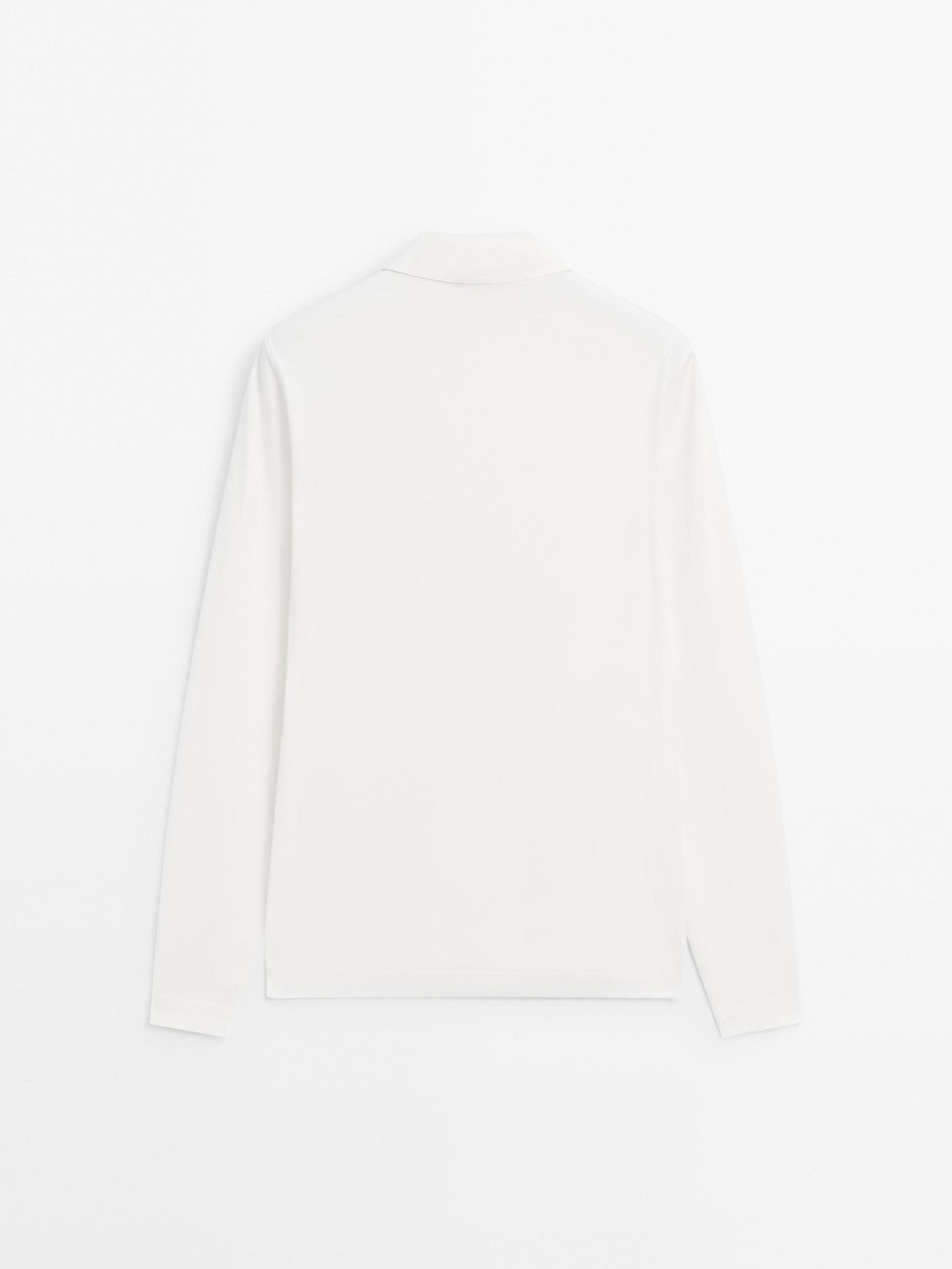 100% cotton long sleeve polo shirt Product Image