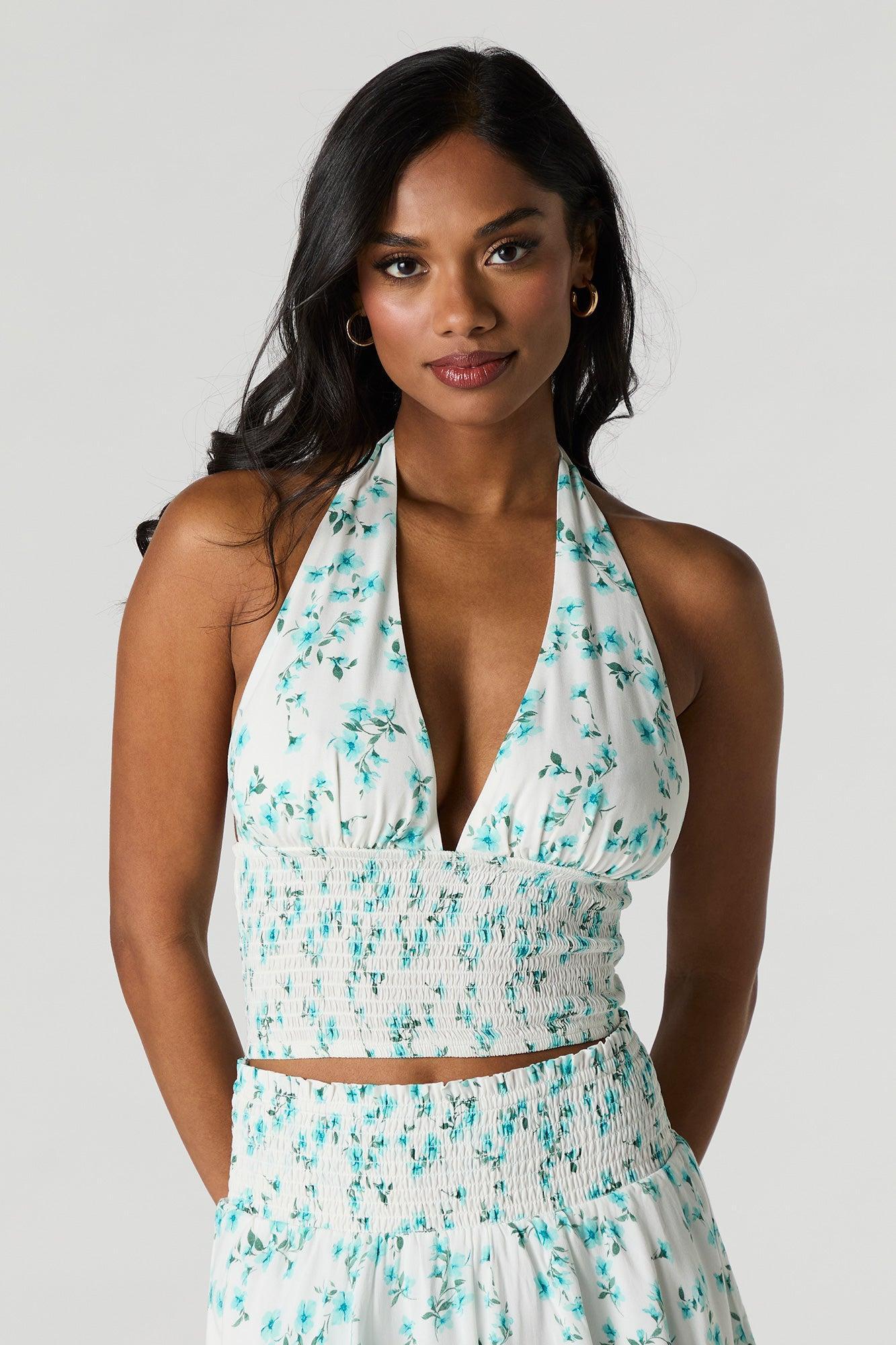 Floral Smocked Halter Top Female Product Image