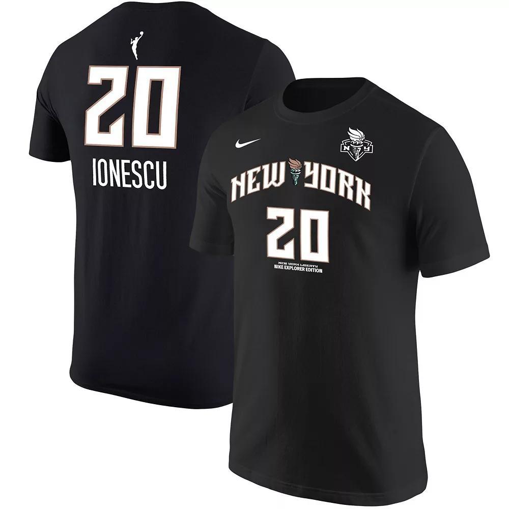 Mens Nike Sabrina Ionescu Black New York Liberty Explorer Edition Name & Number T-Shirt Product Image