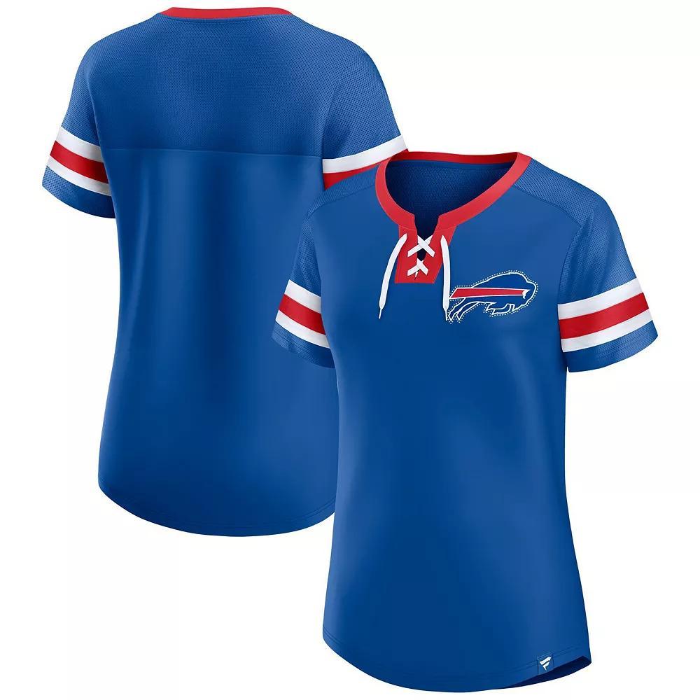 Women's Fanatics  Royal Buffalo Bills Lace-Up Bling T-Shirt, Size: Small, Blue Product Image