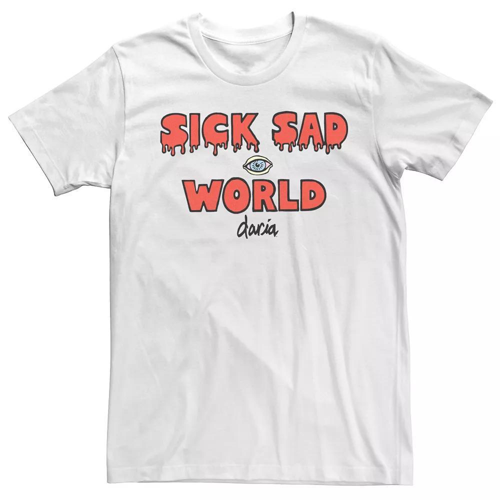 Men's MTV Daria Sick Sad World Text Tee, Size: Large, White Product Image
