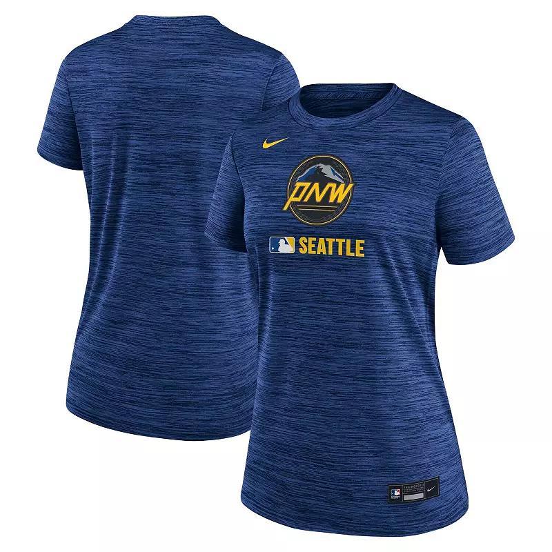 Women's Nike Navy Seattle Mariners Authentic Collection City Connect Velocity Performance T-Shirt, Size: XS, Blue Product Image