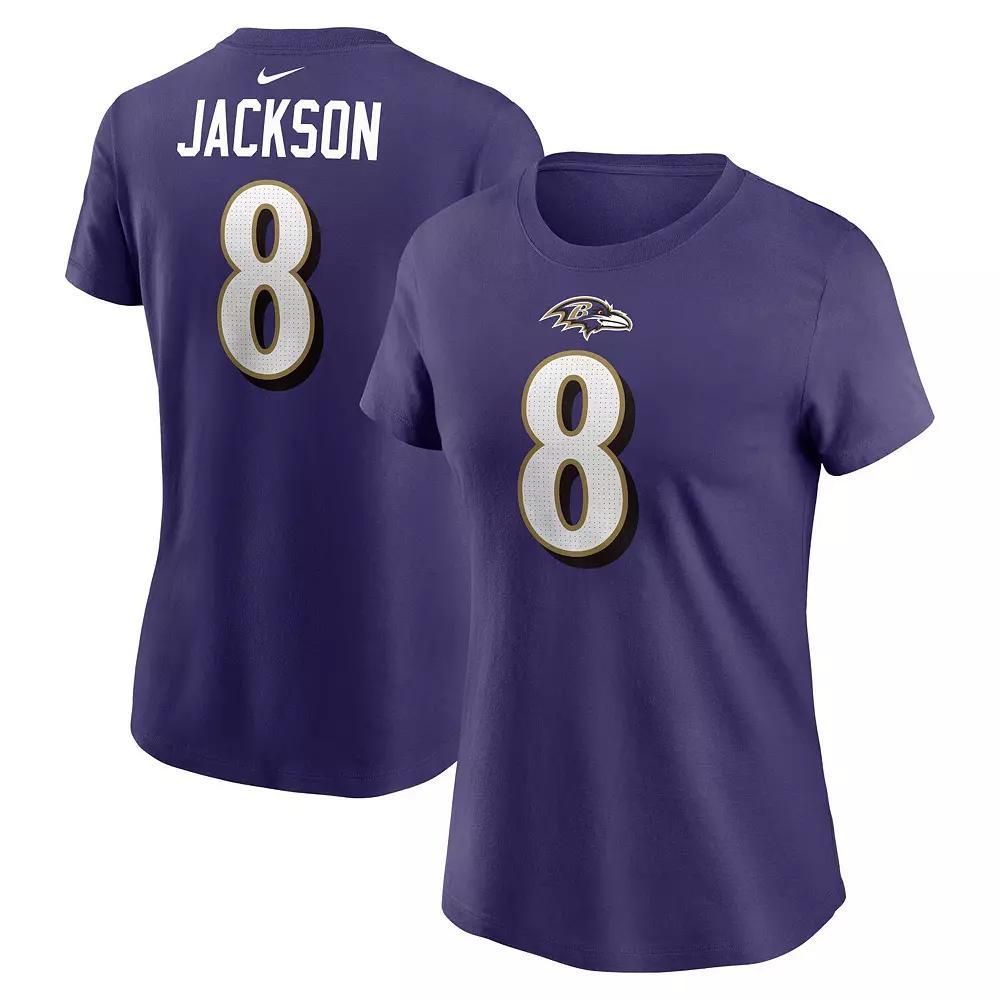 Women's Nike Lamar Jackson Purple Baltimore Ravens Player Name & Number T-Shirt, Size: Small Product Image