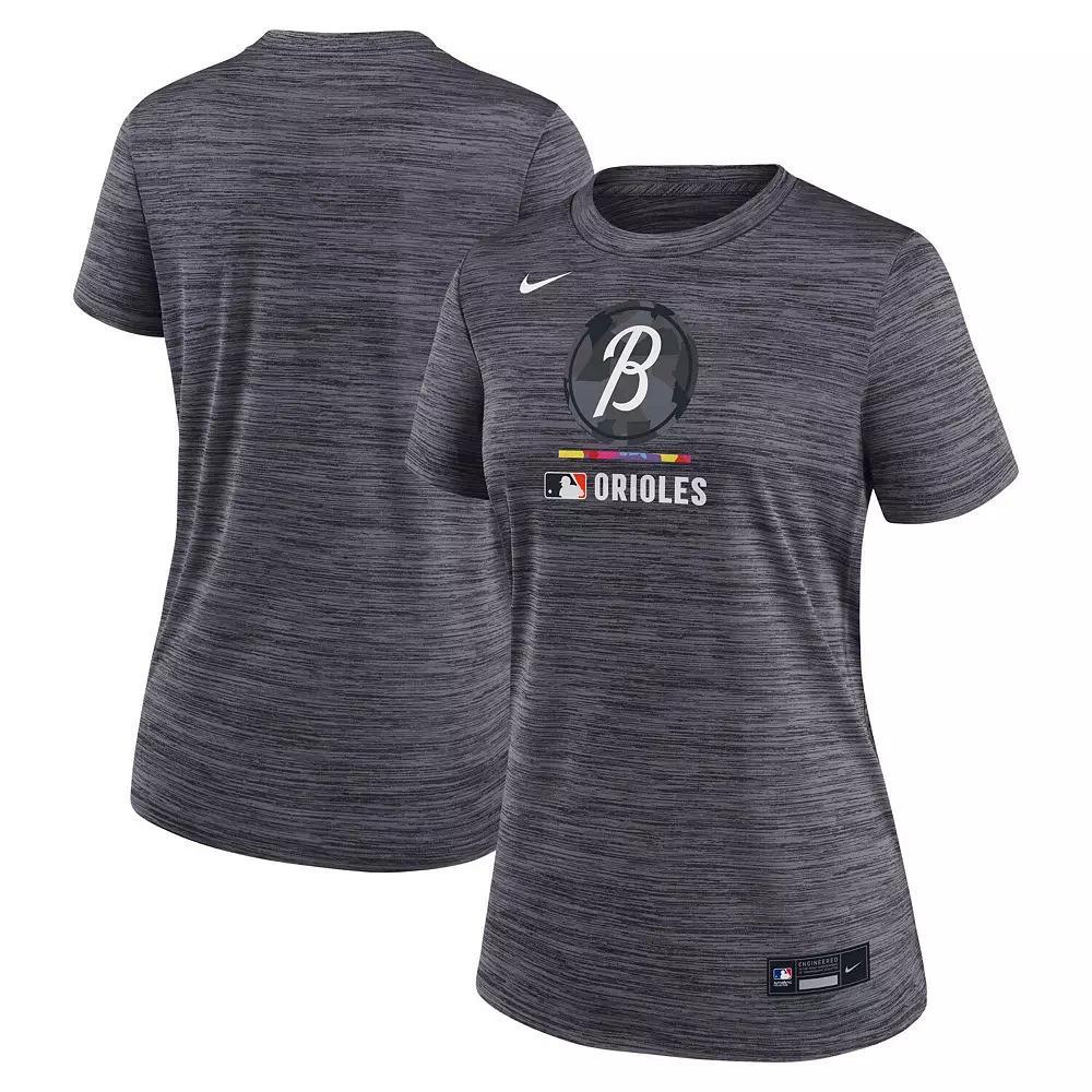 Women's Nike Charcoal Baltimore Orioles Authentic Collection City Connect Velocity Performance T-Shirt, Size: Medium Product Image