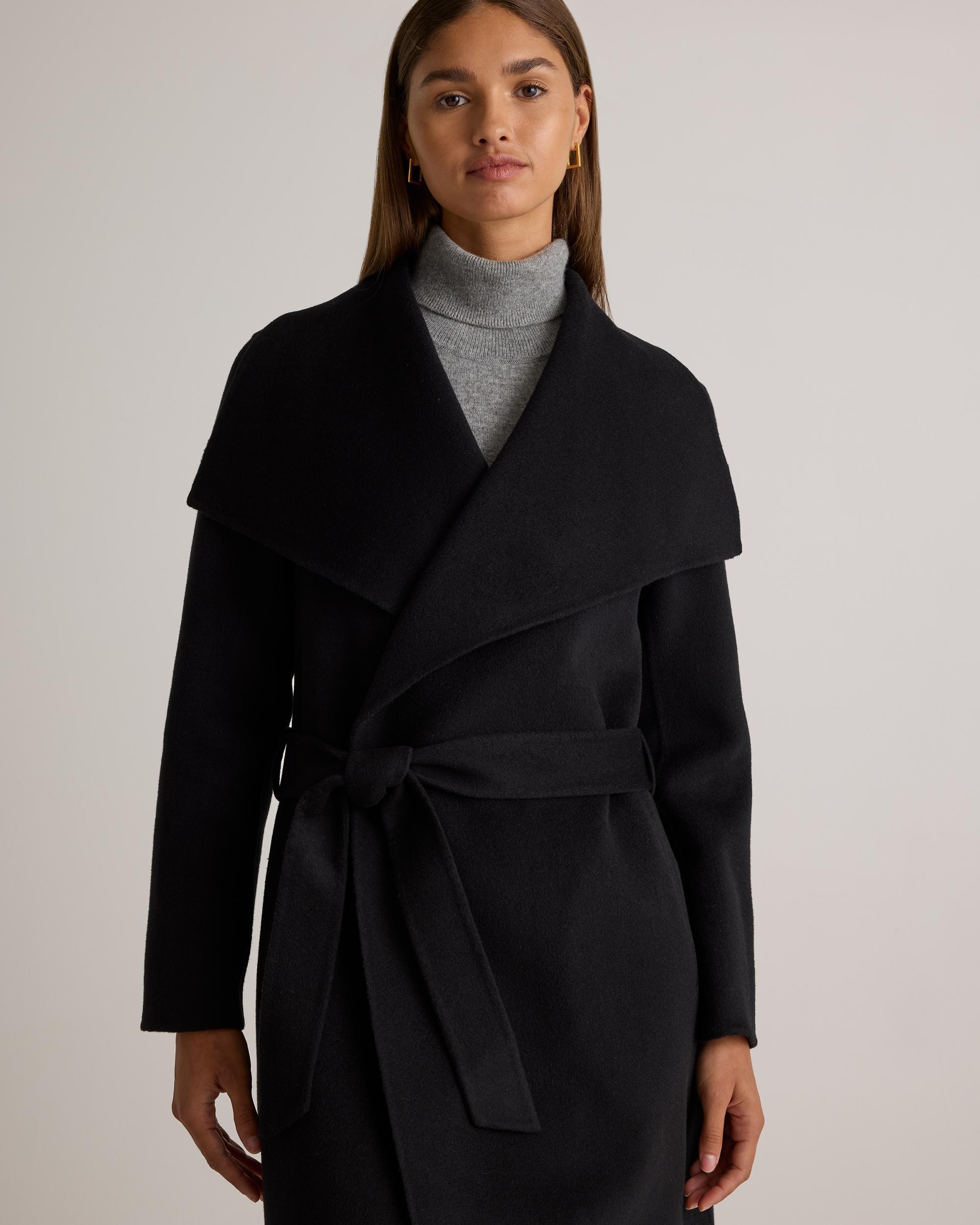 Quince | Women's Double-Faced Merino Wool Draped Collar Wrap Coat Wool/Nylon Product Image