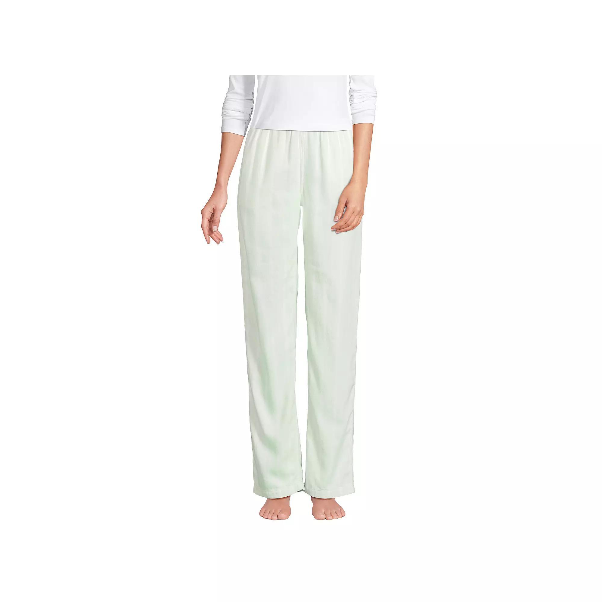 Petite Lands' End Women's Flannel Pajama Pants, Size: XS Petite, Mint Green Stripe Product Image