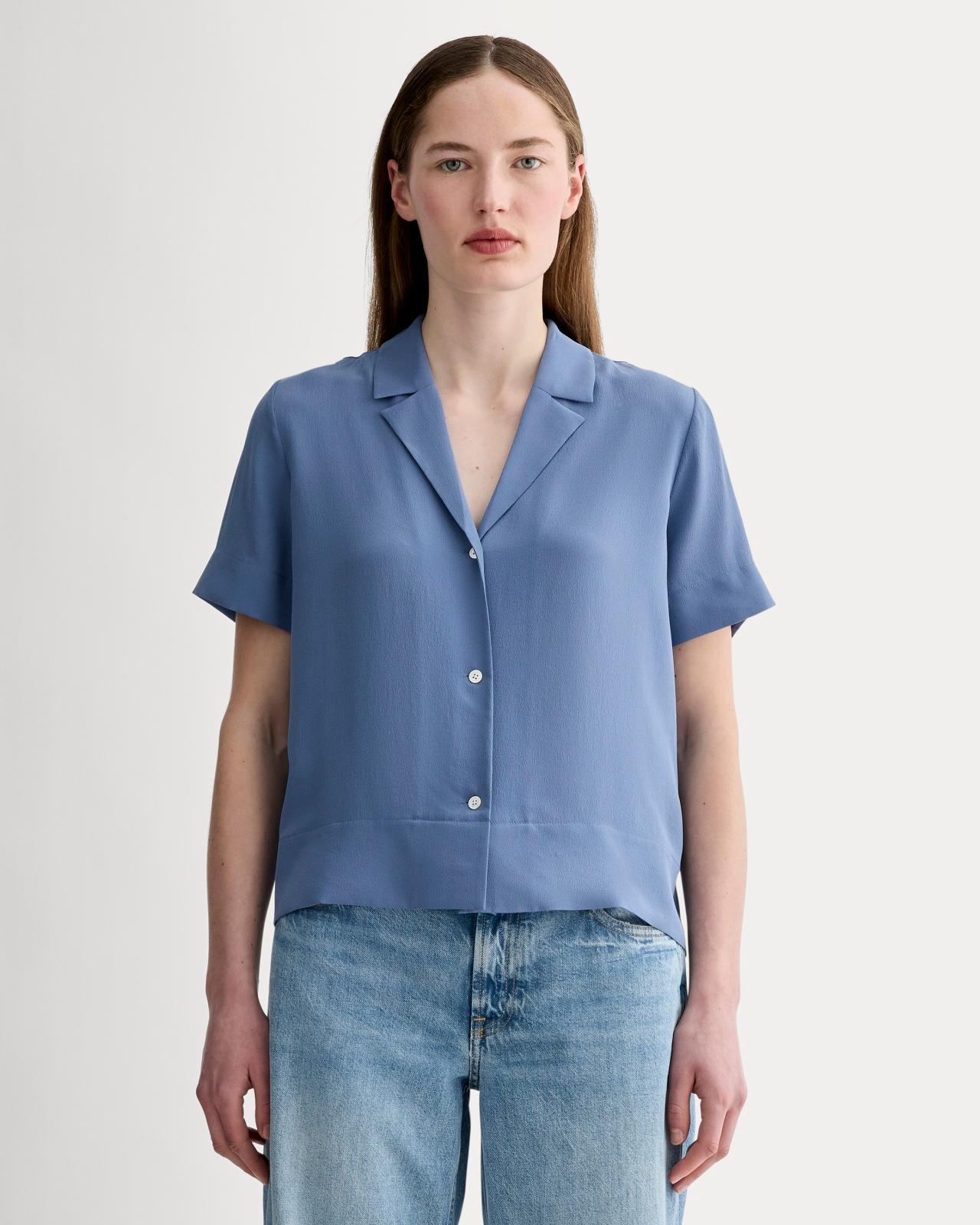The Notch Shirt in Washable Silk Product Image