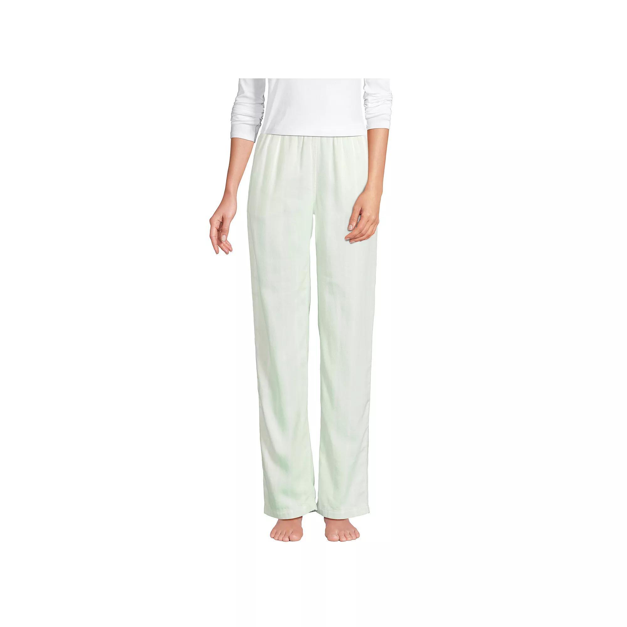 Petite Lands' End Women's Flannel Pajama Pants, Size: XS Petite, Mint Green Stripe Product Image