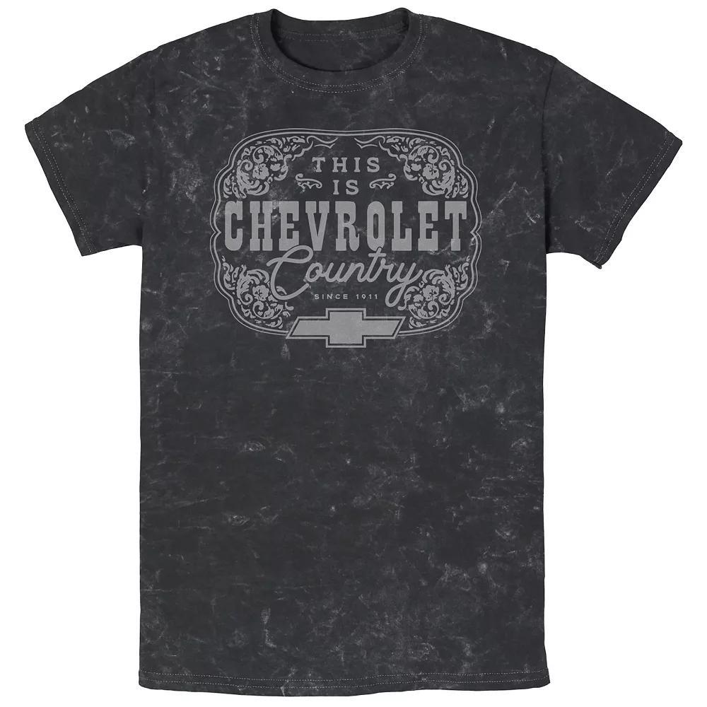 Men's This Is Chevrolet Country Badge Mineral Wash Graphic Tee, Size: Small, Black Product Image