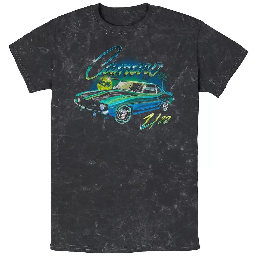 Men's Chevrolet Camaro Mineral Wash Graphic Tee, Size: Large, Black Product Image