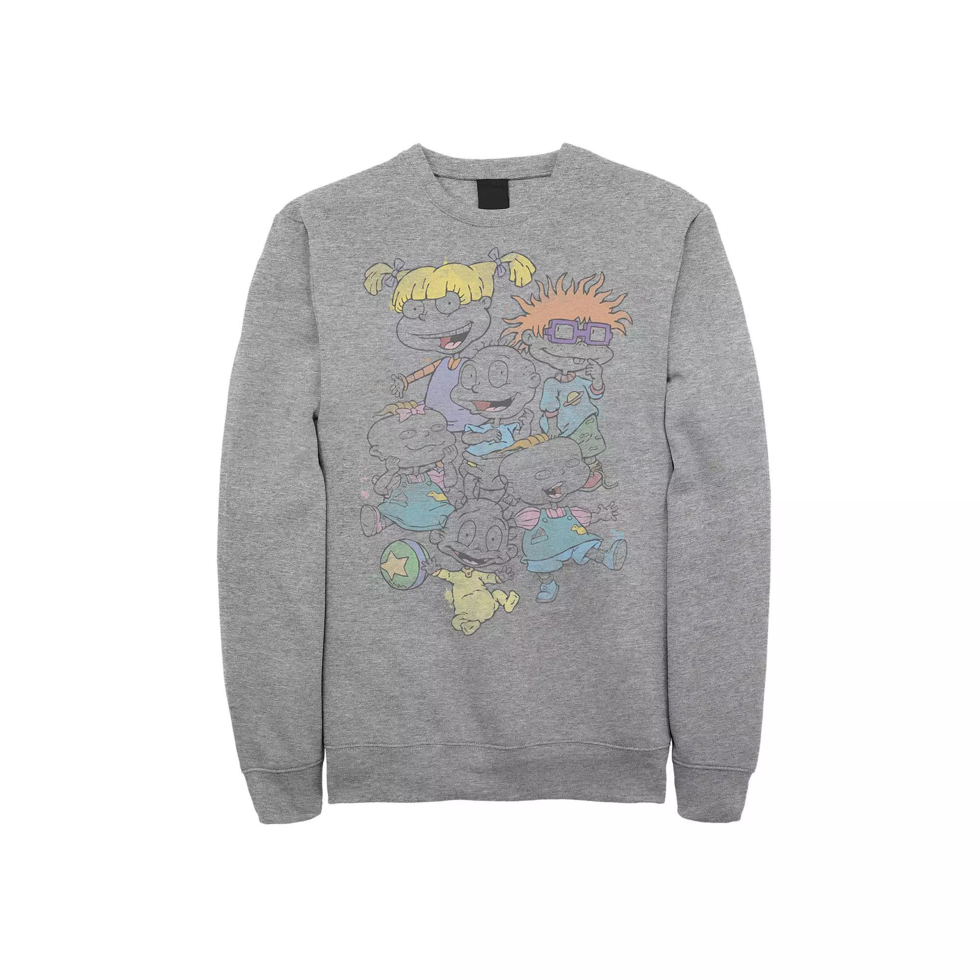 Men's Rugrats Watercolor Group Fleece, Size: Small, Athletic Grey Product Image