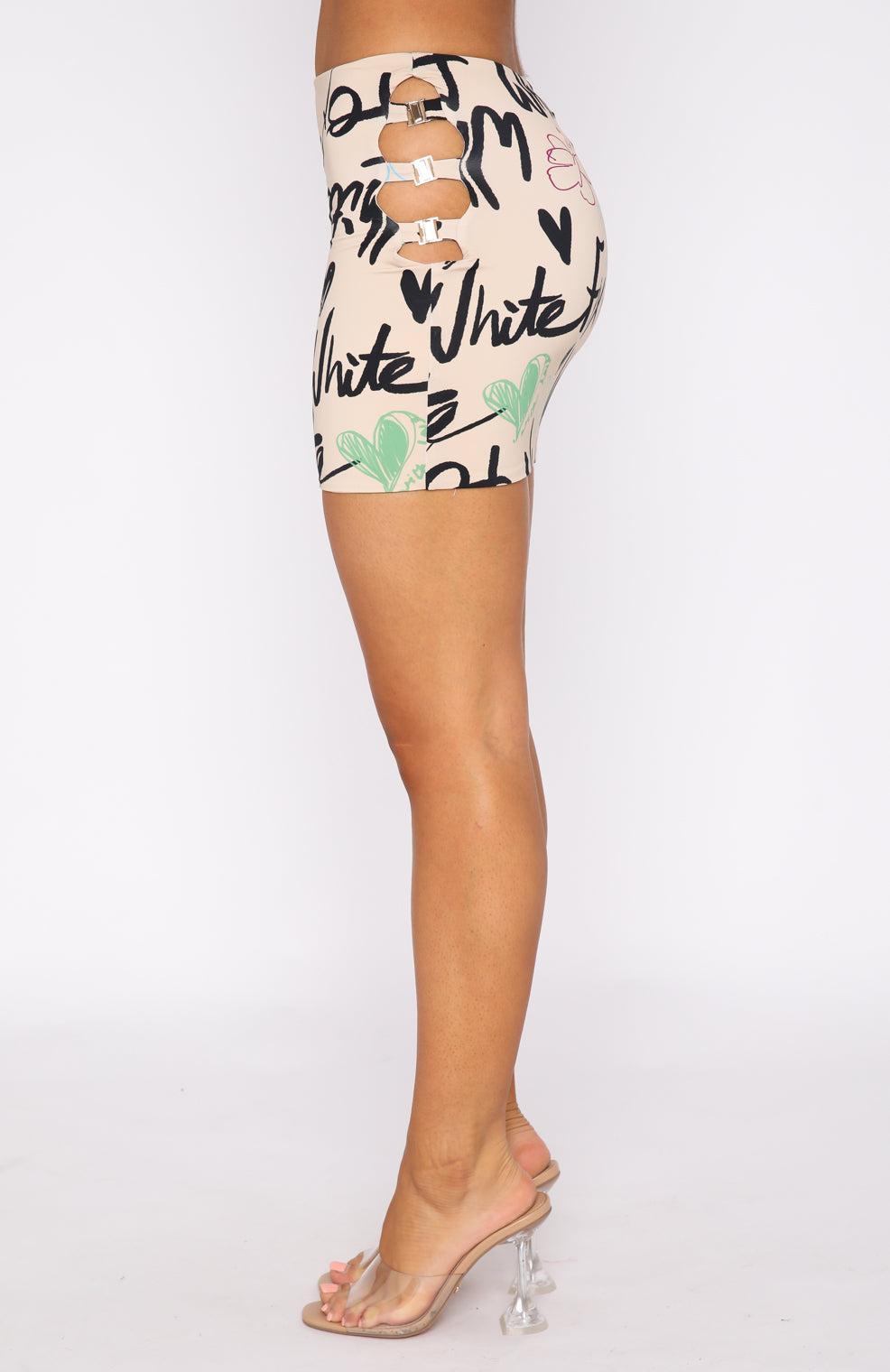 Back It Up Mini Skirt Latte Sketch Product Image