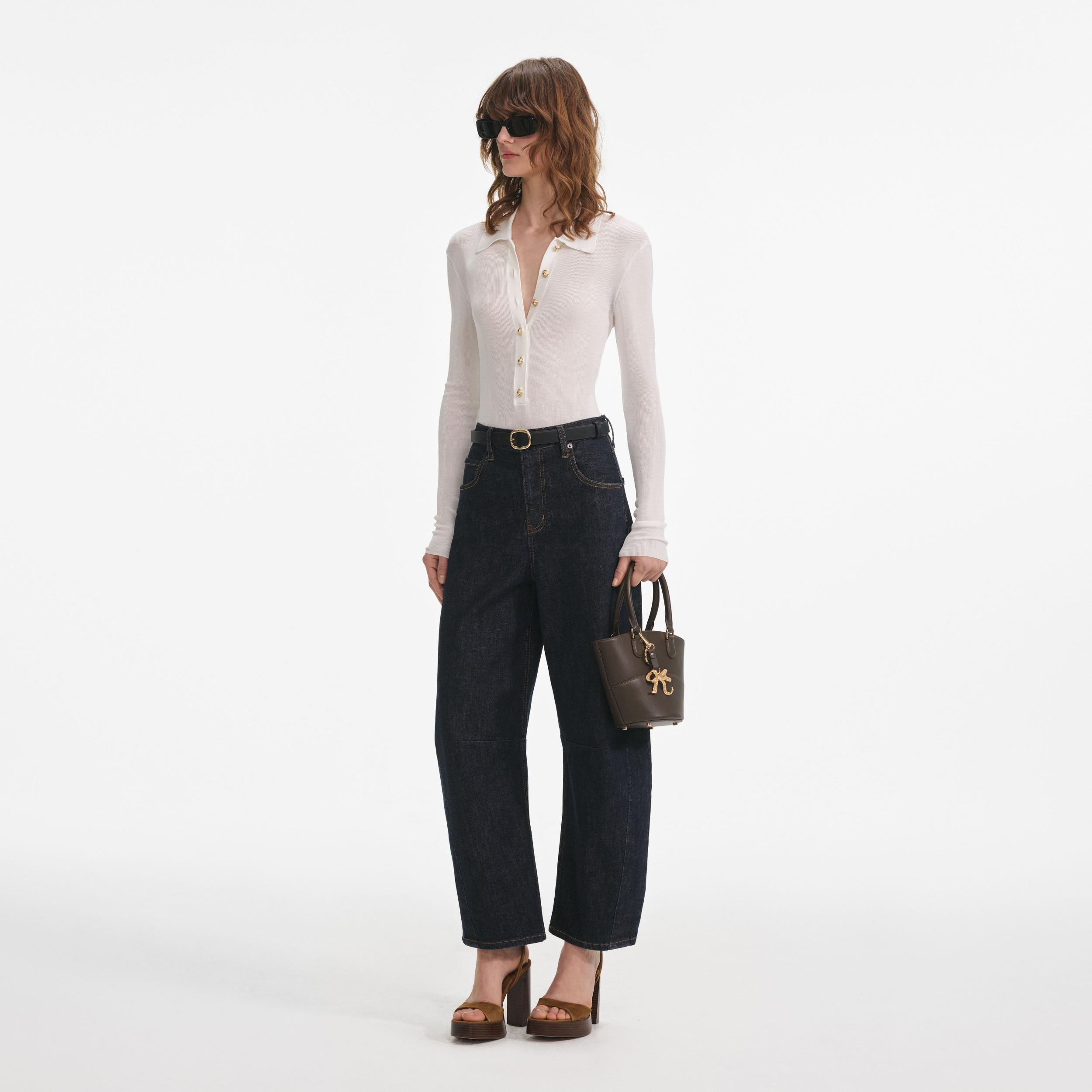 Indigo Barrel Leg Jeans Product Image
