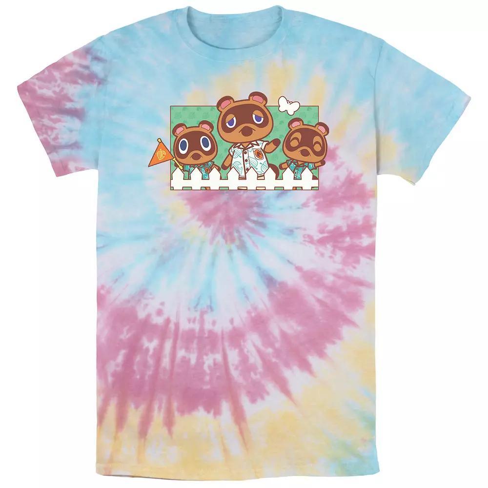Mens Nintendo Animal Crossing New Horizons Nook Family Tie Dye Graphic Tee Product Image