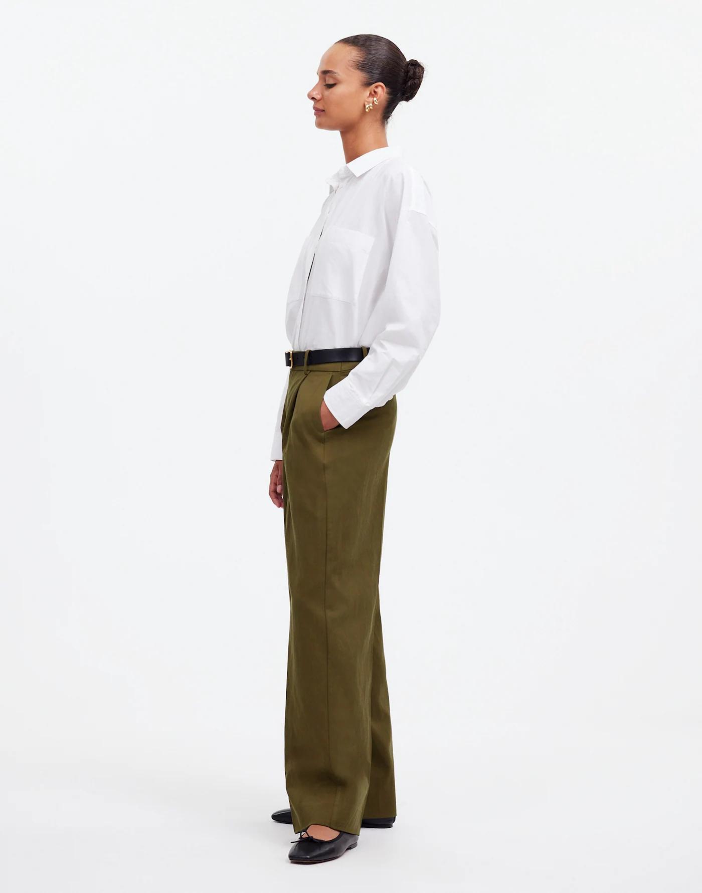 Tall Slouchy Straight Pants in Drapey Twill Product Image