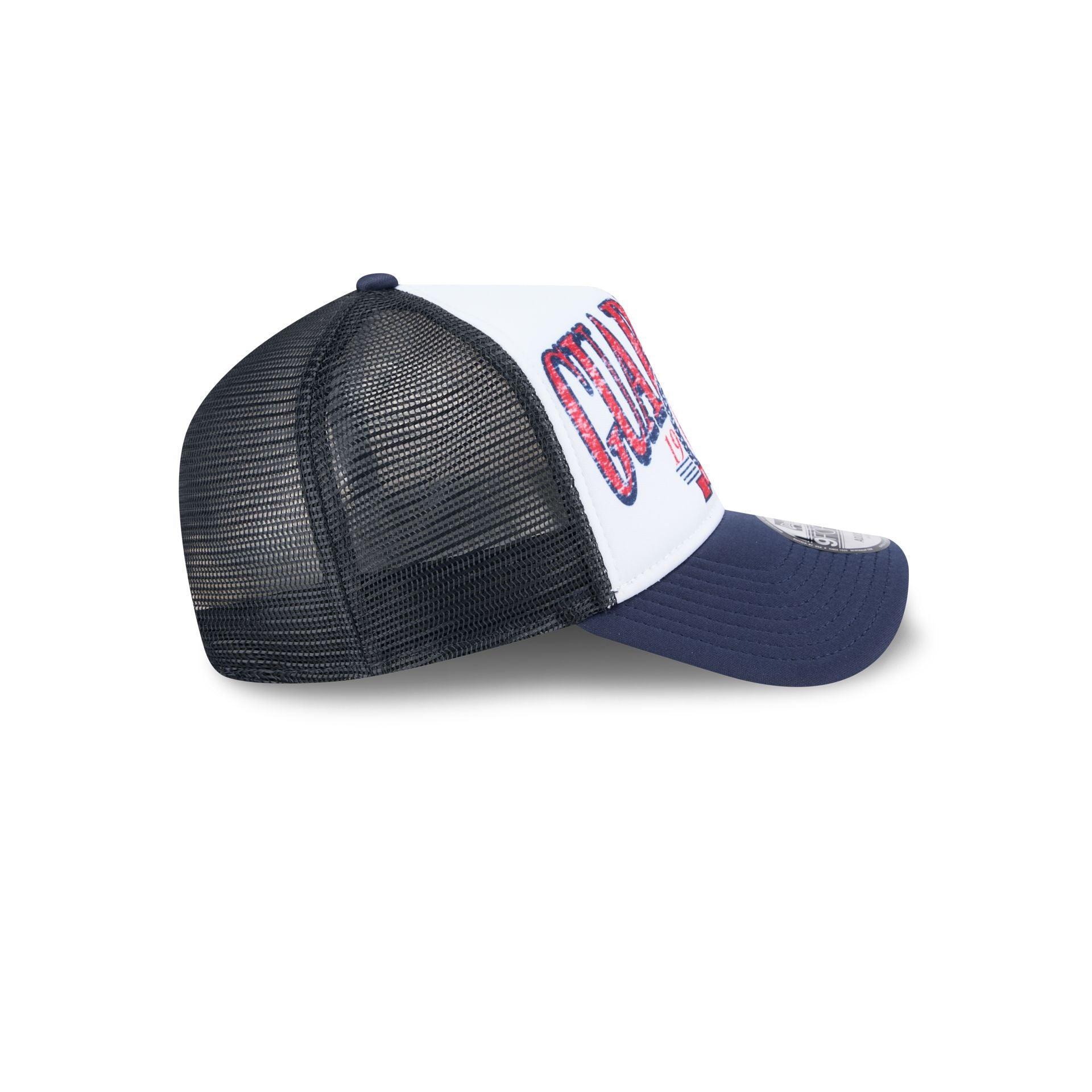 Cleveland Guardians Distressed 9FORTY A-Frame Trucker Hat Male Product Image