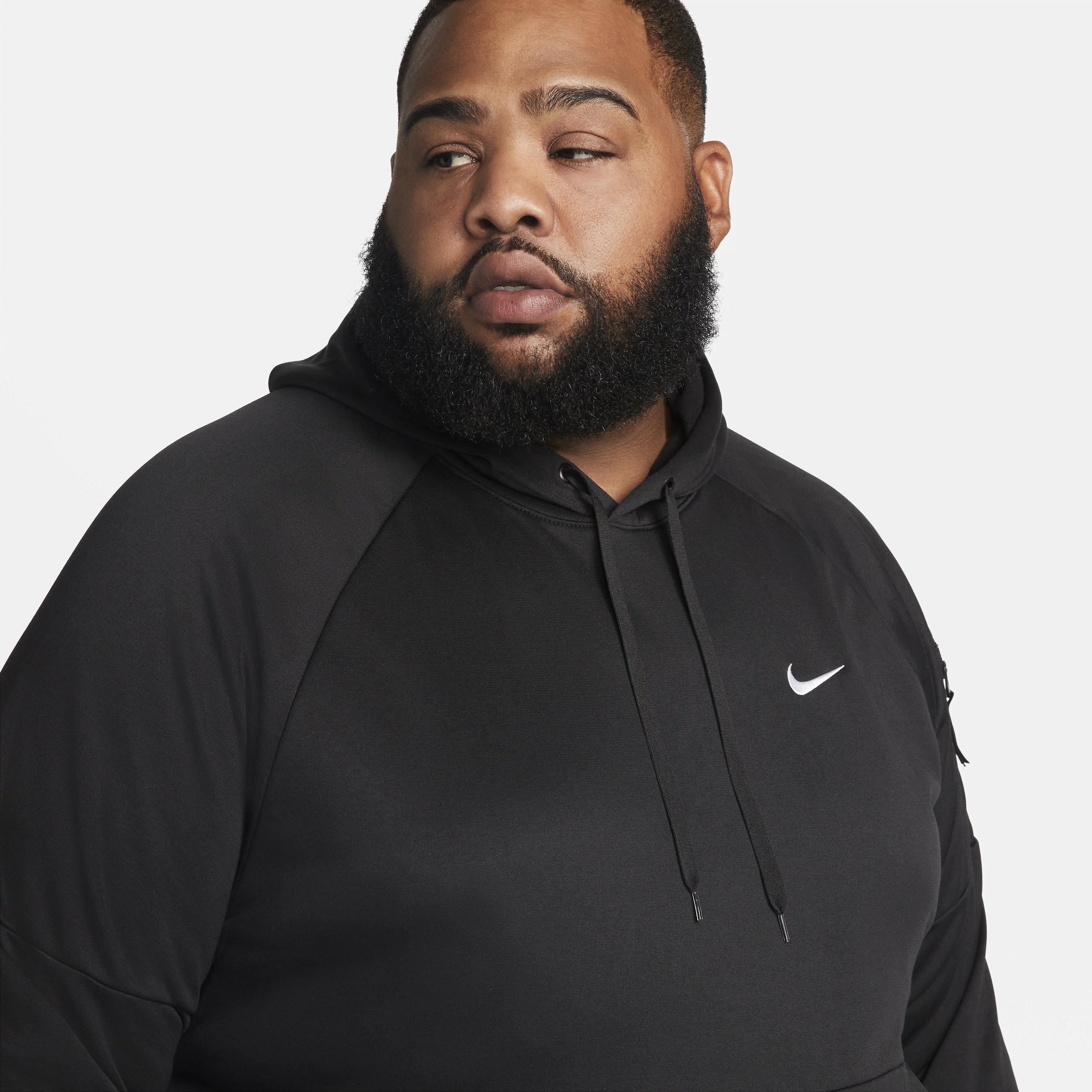 Nike Men's Therma-FIT Pullover Training Hoodie in Black/Black Size 3XL 100% Polyester Product Image