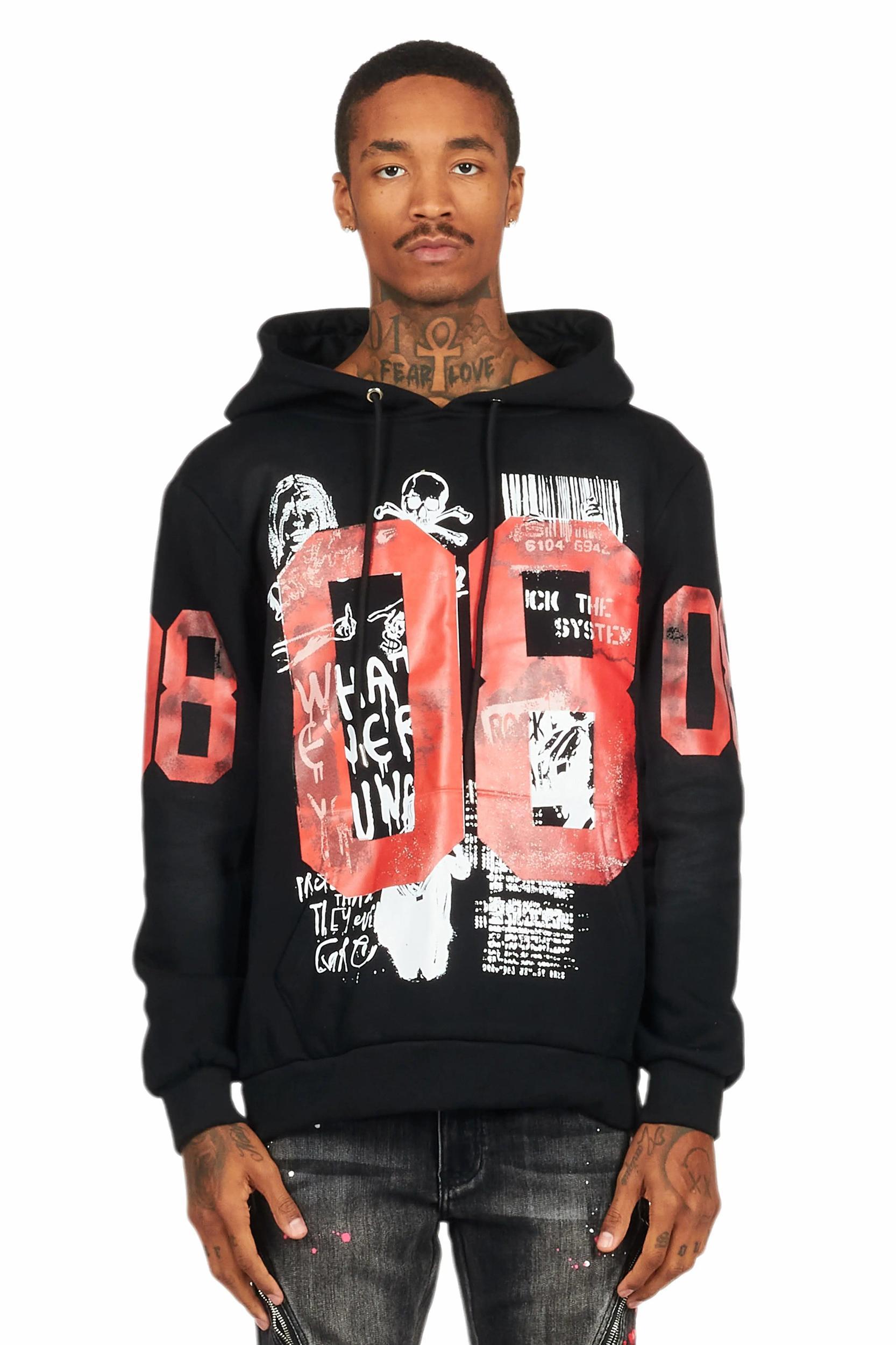 Grill Black Graphic Hoodie Male Product Image