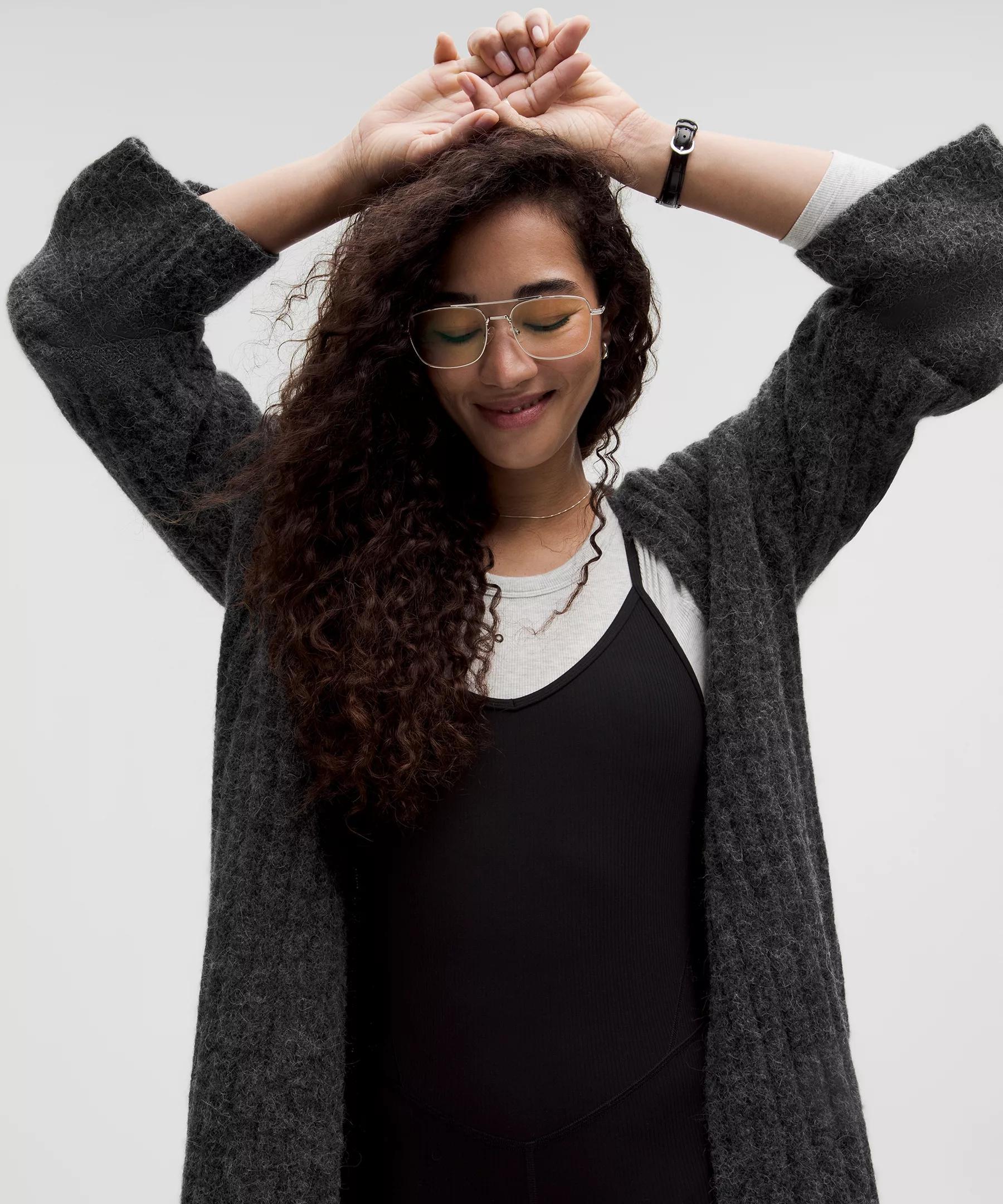 Alpaca Wool-Blend Shawl-Collar Cardigan Product Image