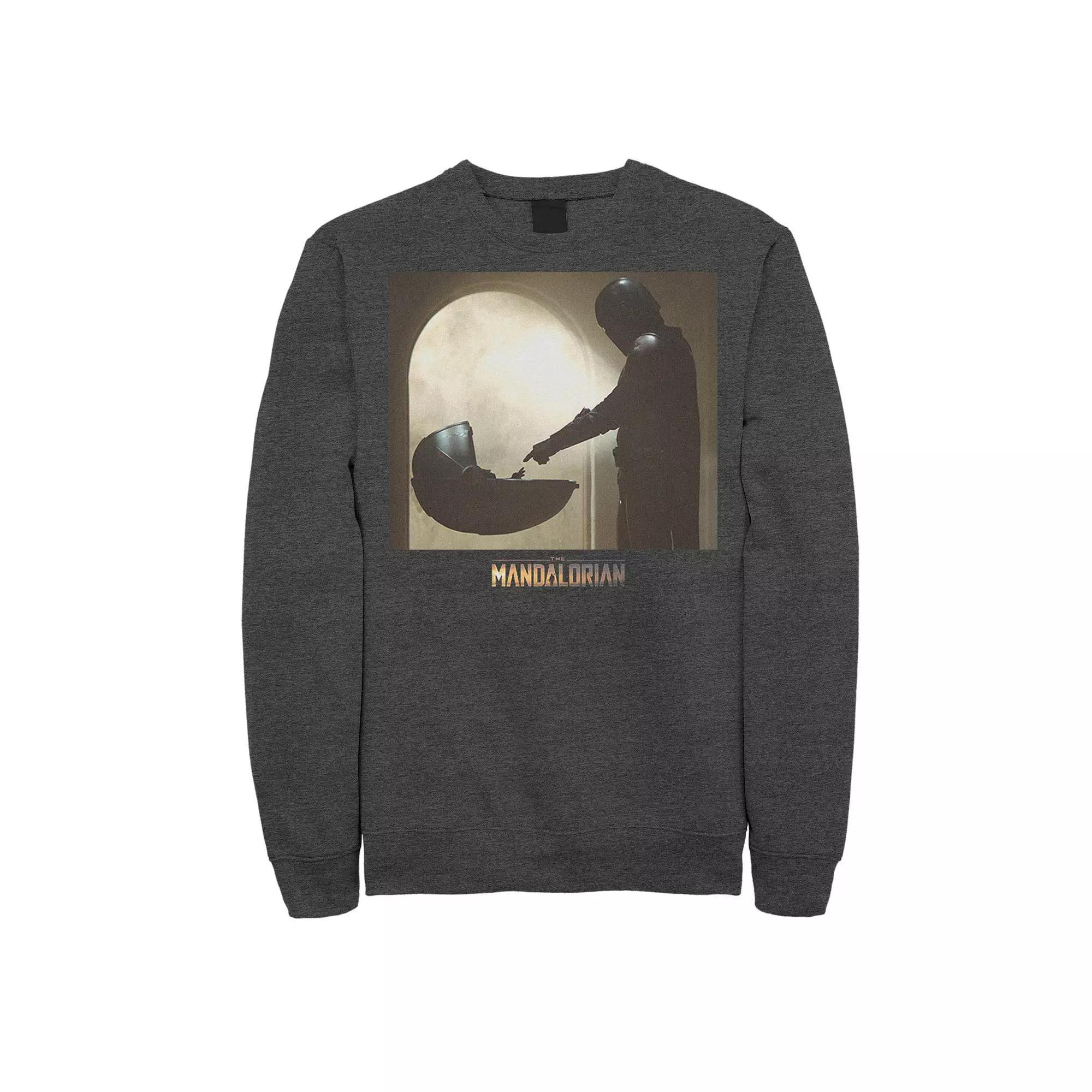 Men's Star Wars The Mandalorian The Child Scene Logo Sweatshirt, Size: XXL, Grey Heather Product Image