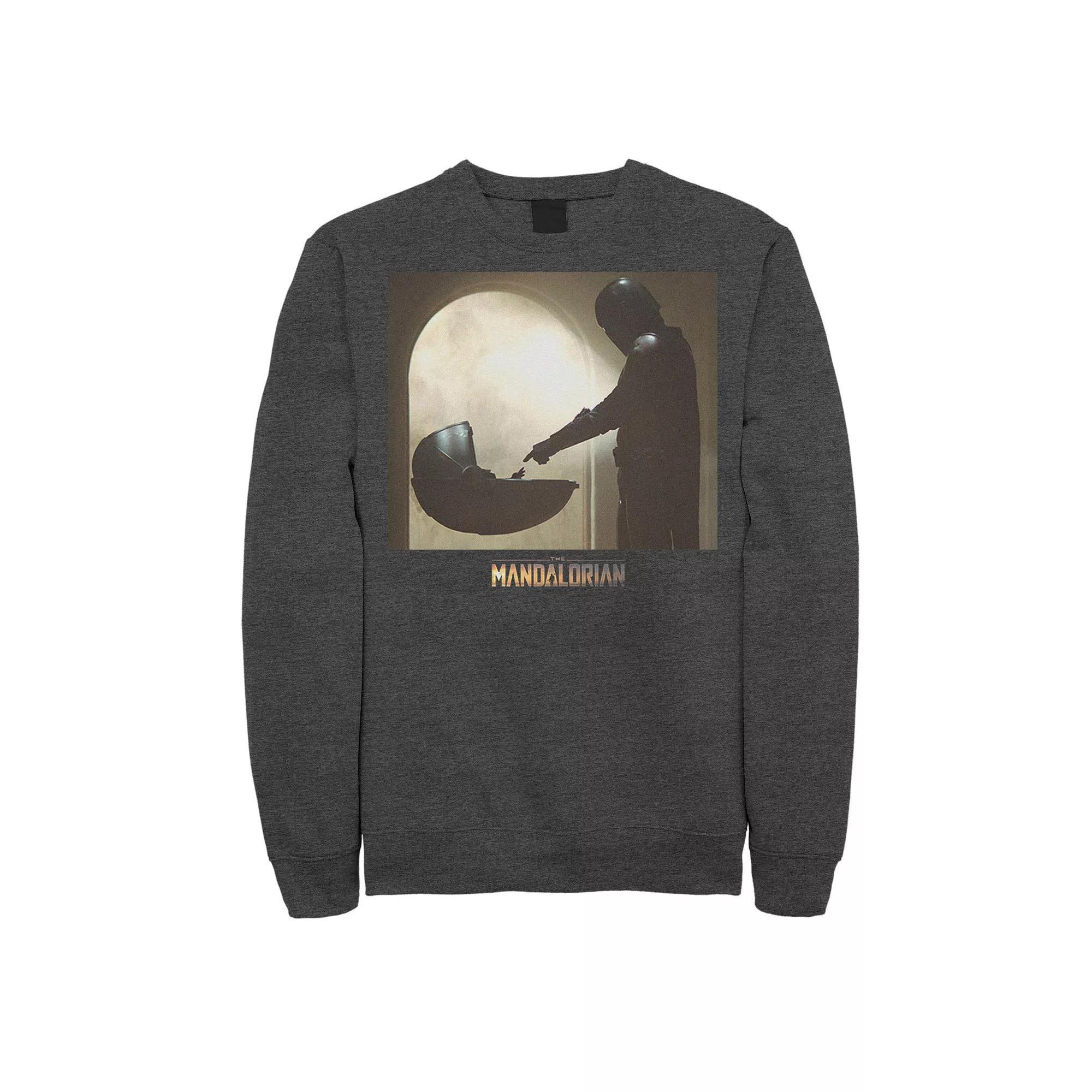 Men's Star Wars The Mandalorian The Child Scene Logo Sweatshirt, Size: XXL, Grey Heather Product Image