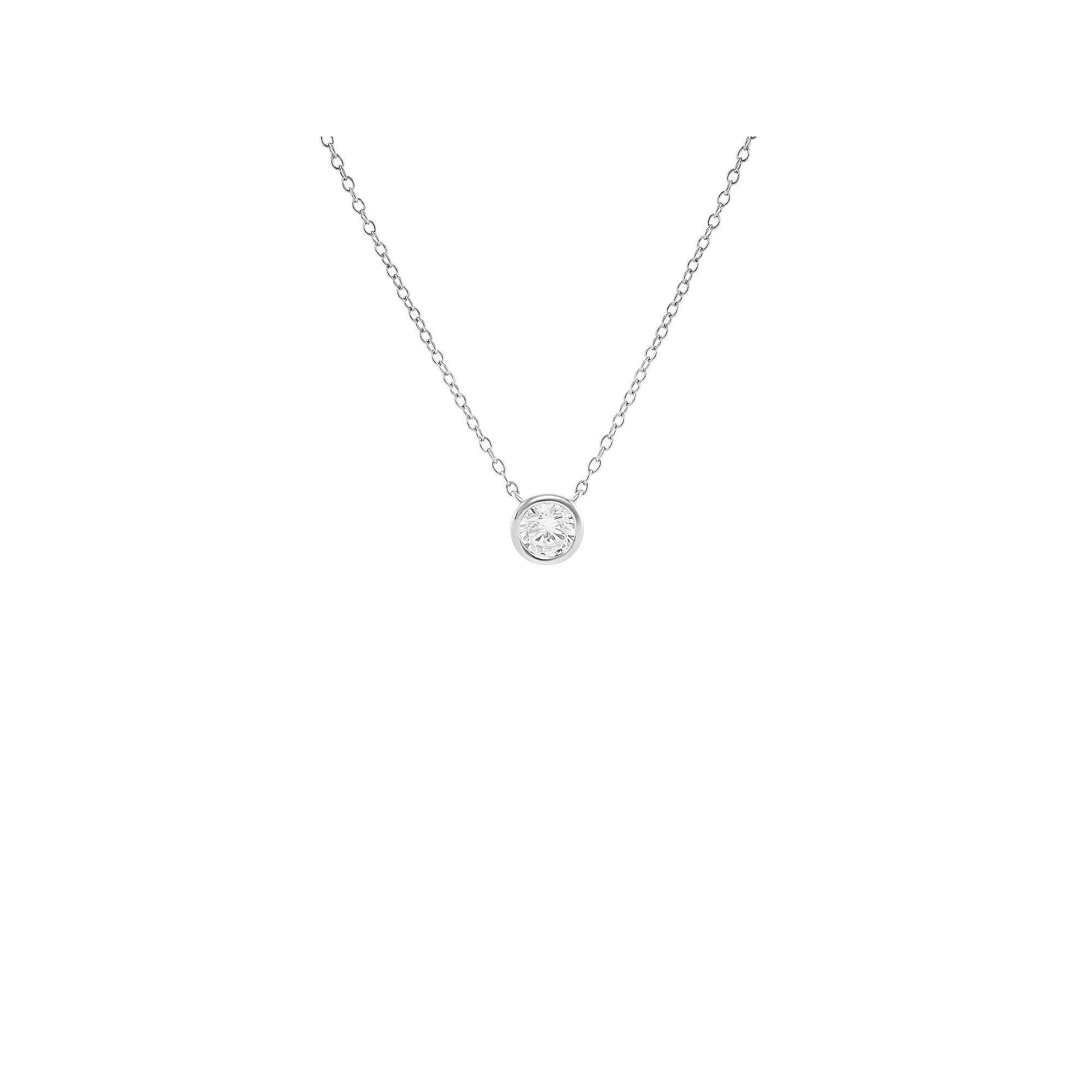 PRIMROSE Sterling Silver Cubic Zirconia Round Necklace, Women's, Size: 18", Sterling Silver White Product Image