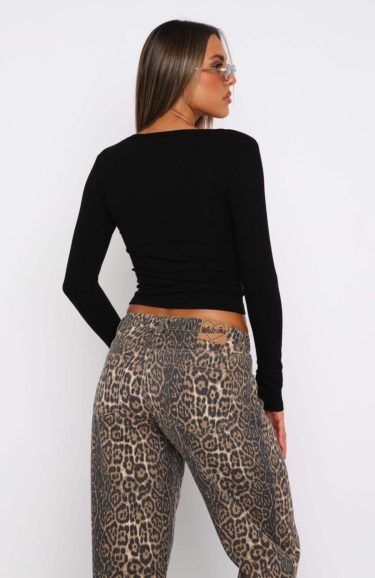 Give Me The Details Long Sleeve Top Black Product Image