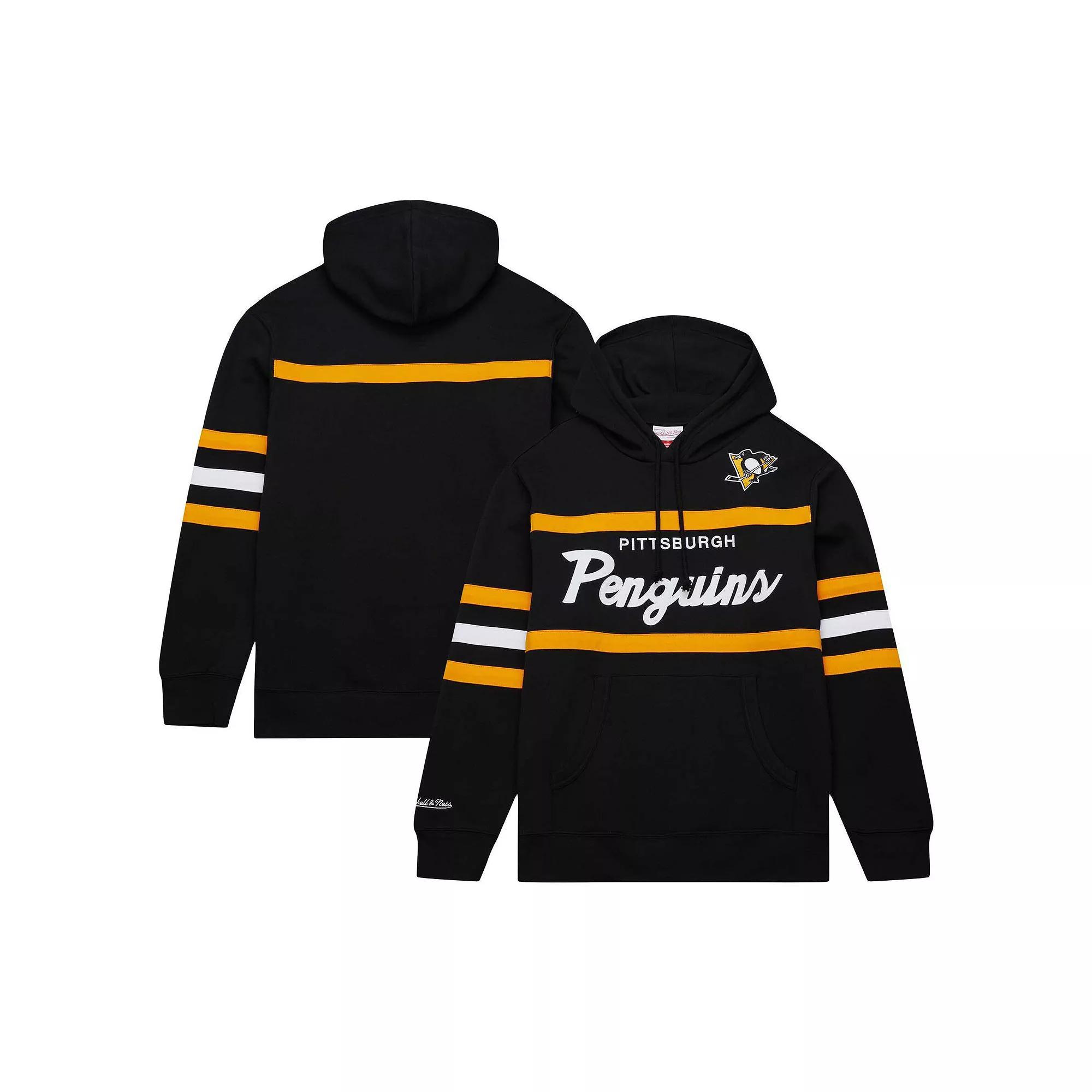 Men's Mitchell & Ness Black Pittsburgh Penguins Head Coach Pullover Hoodie, Size: Large Product Image
