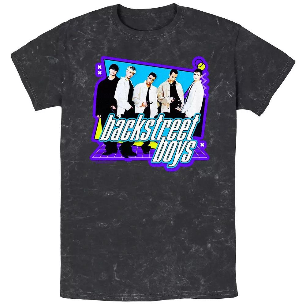 Men's Backstreet Boys 90's Style Mineral Wash Graphic Tee, Size: Small, Black Product Image