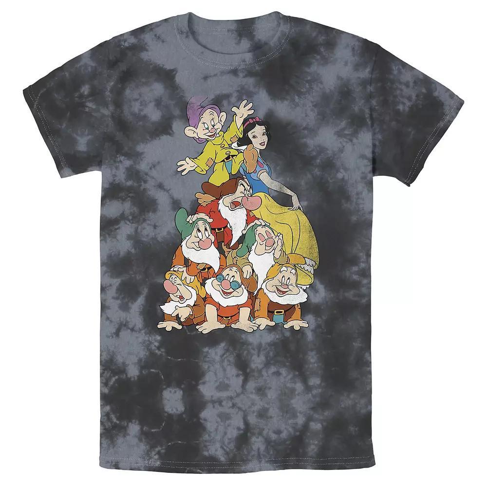 Men's Disney Snow White Seven Dwarf Stack Bomabrd Wash Tee, Size: Medium, White Blue Product Image