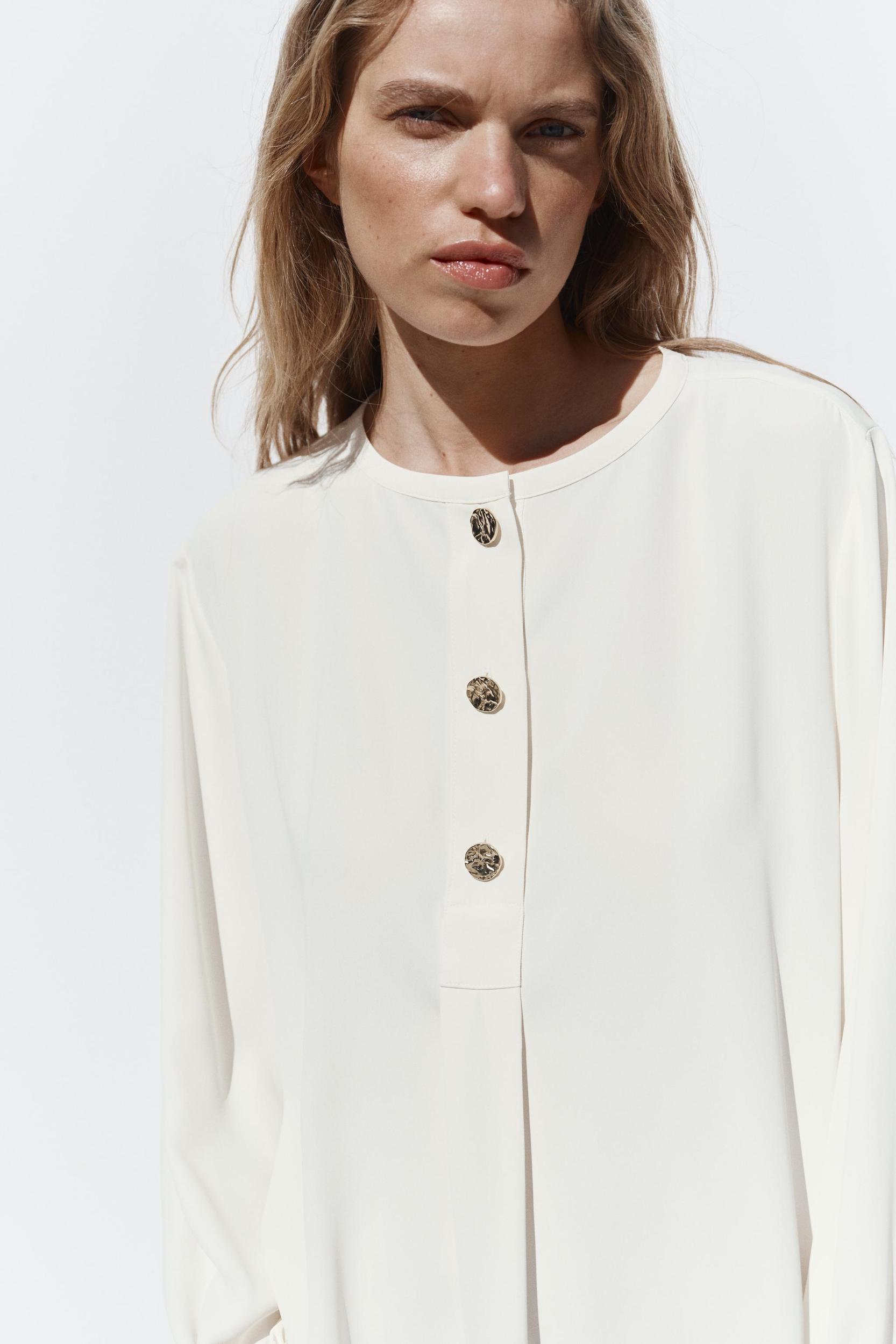 FLOWY CREPE BLOUSE Product Image