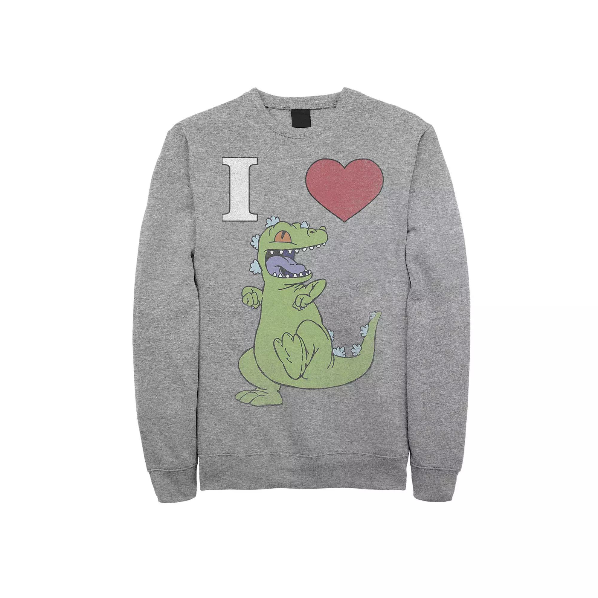 Mens Rugrats I Love Reptar Fleece Athletic Grey Product Image