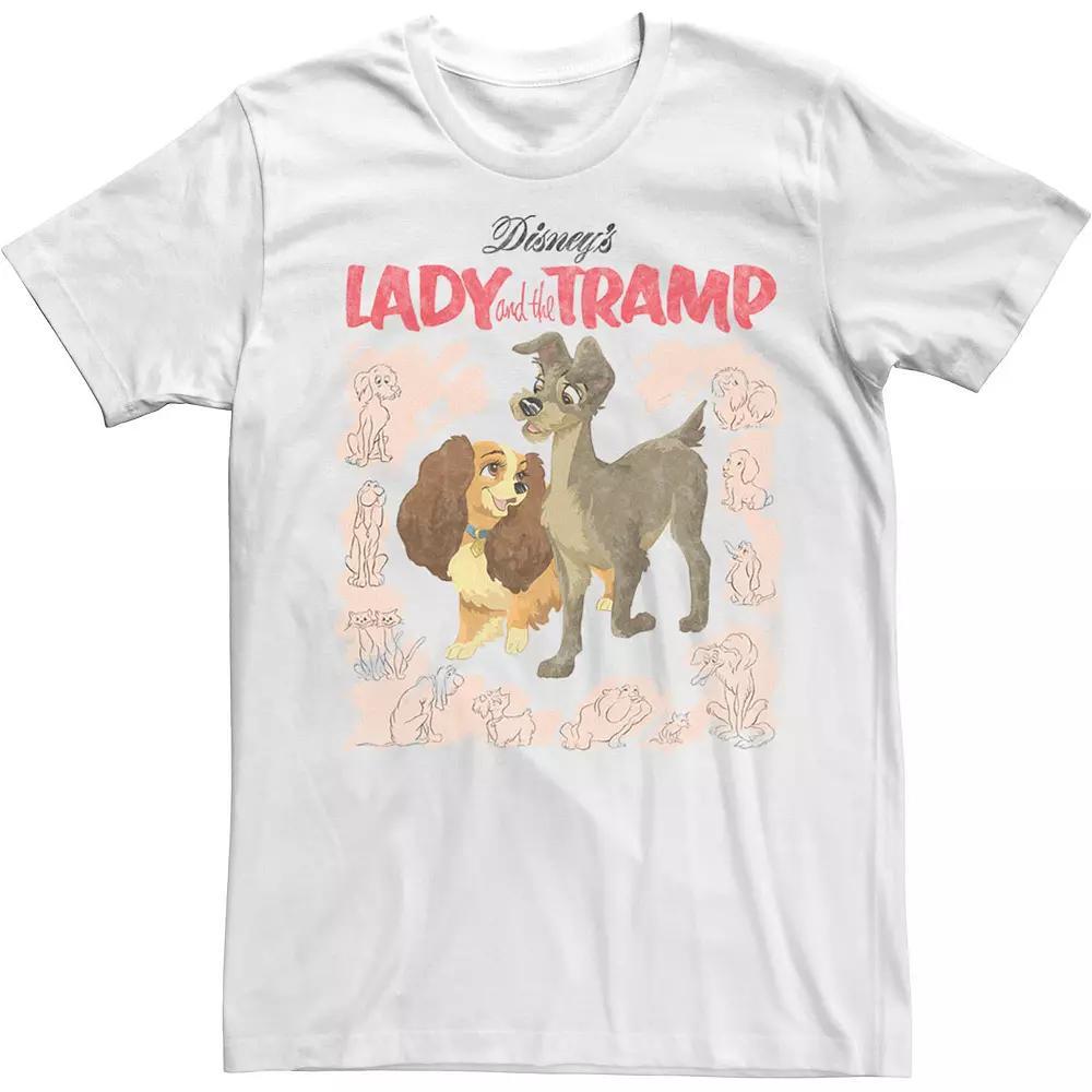 Disney's Lady And The Tramp Vintage Cover Men's Tee, Size: Large, White Product Image