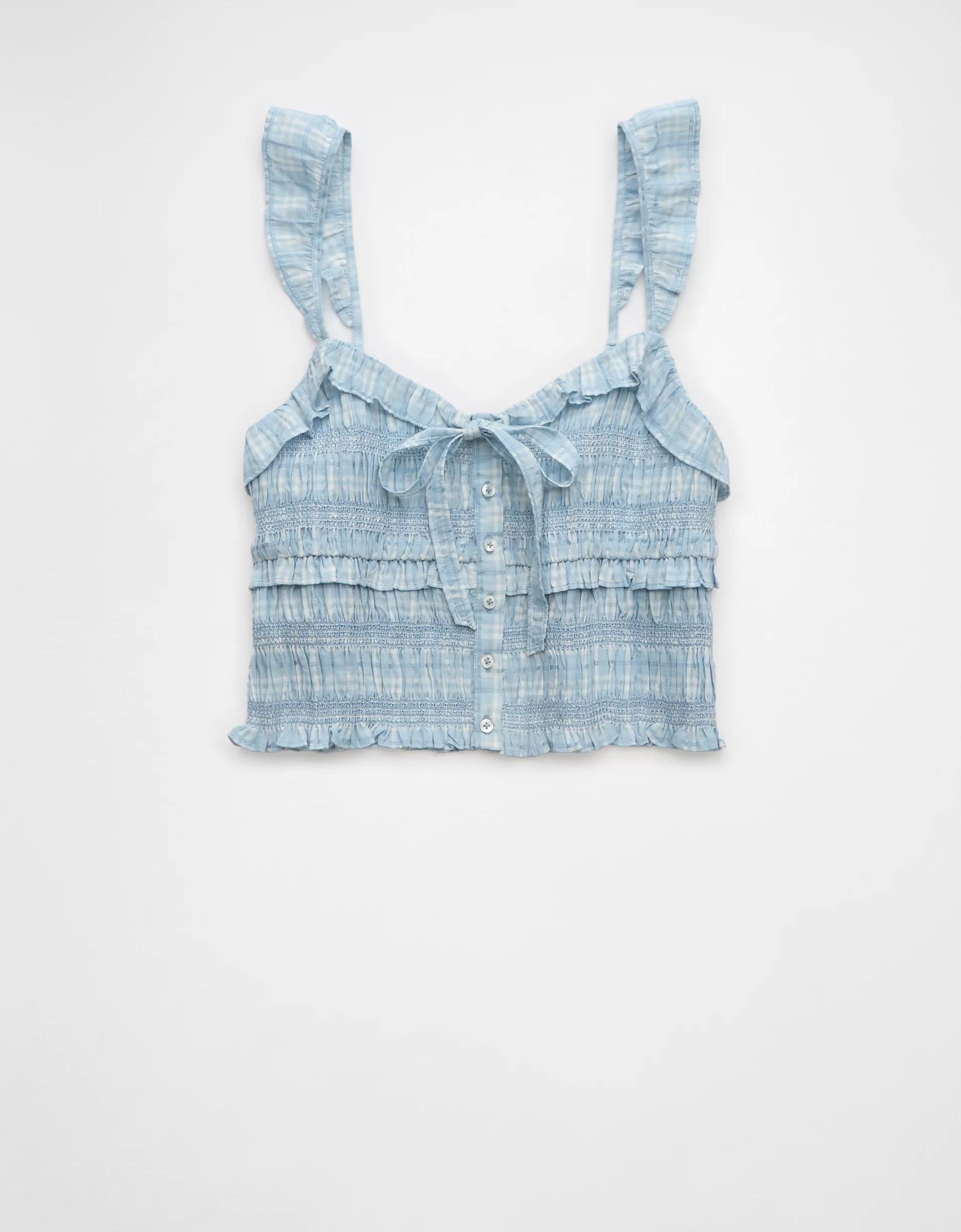 AE Smocked Ruffle Tank Top Product Image