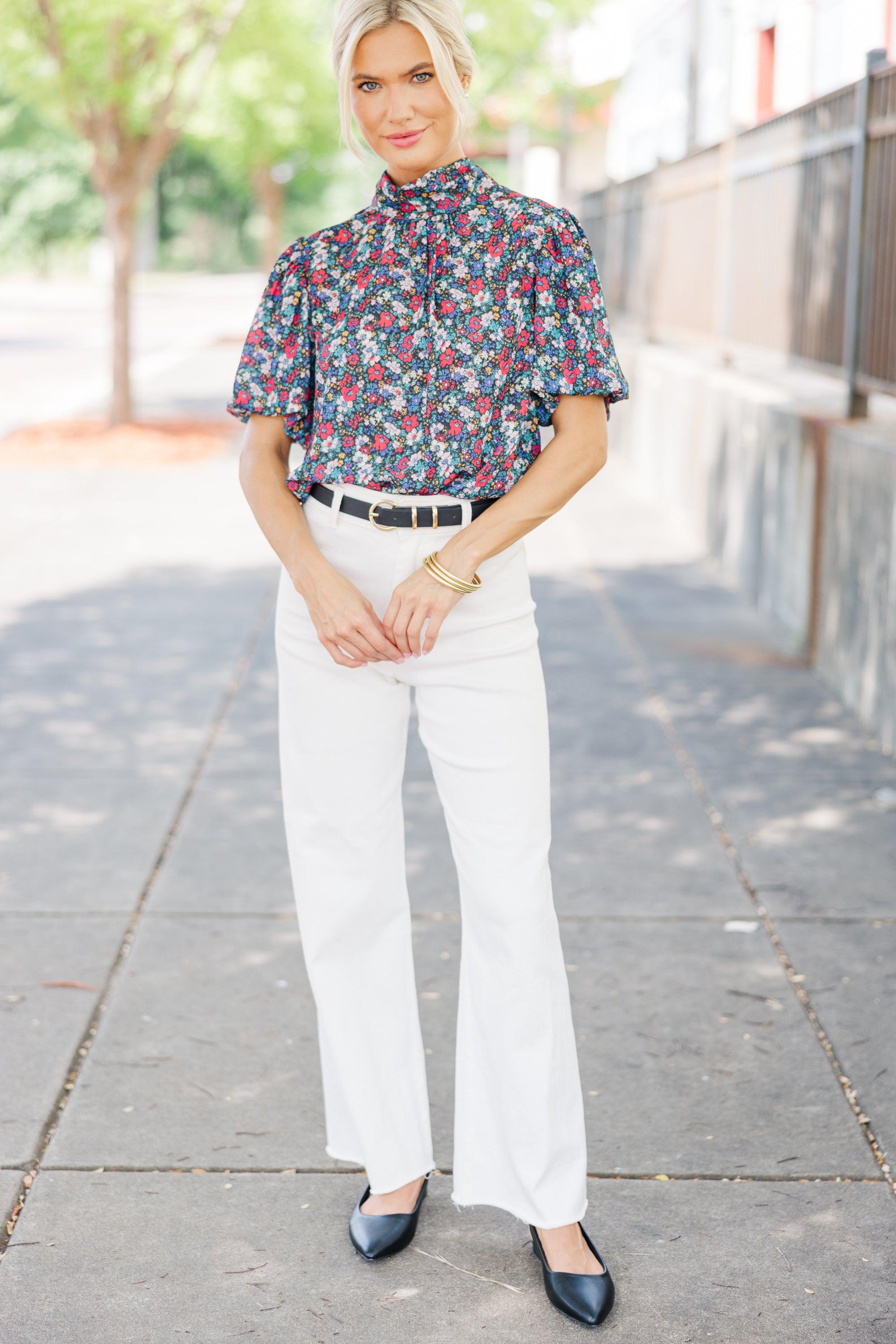 Can't Let You Go Black Floral Blouse Female Product Image