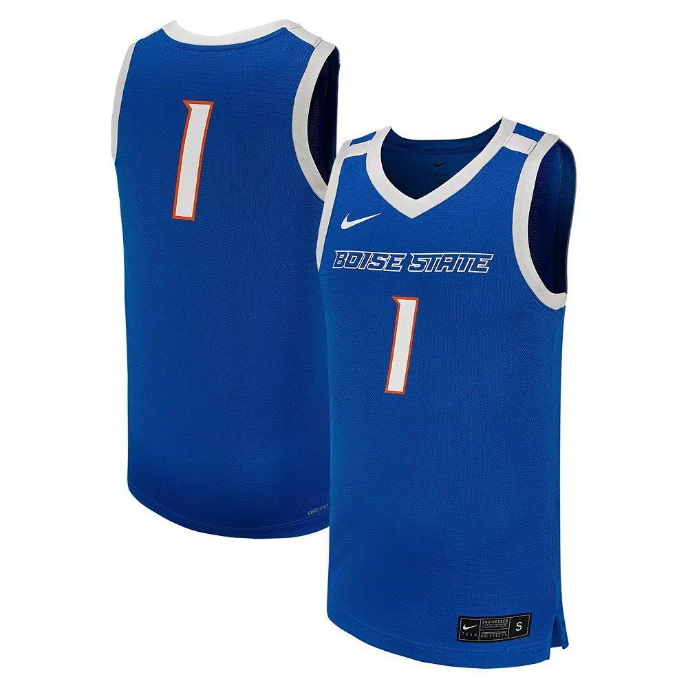 Men's Nike #1 Royal Boise State Broncos Replica Basketball Jersey, Size: Medium, Blue Product Image