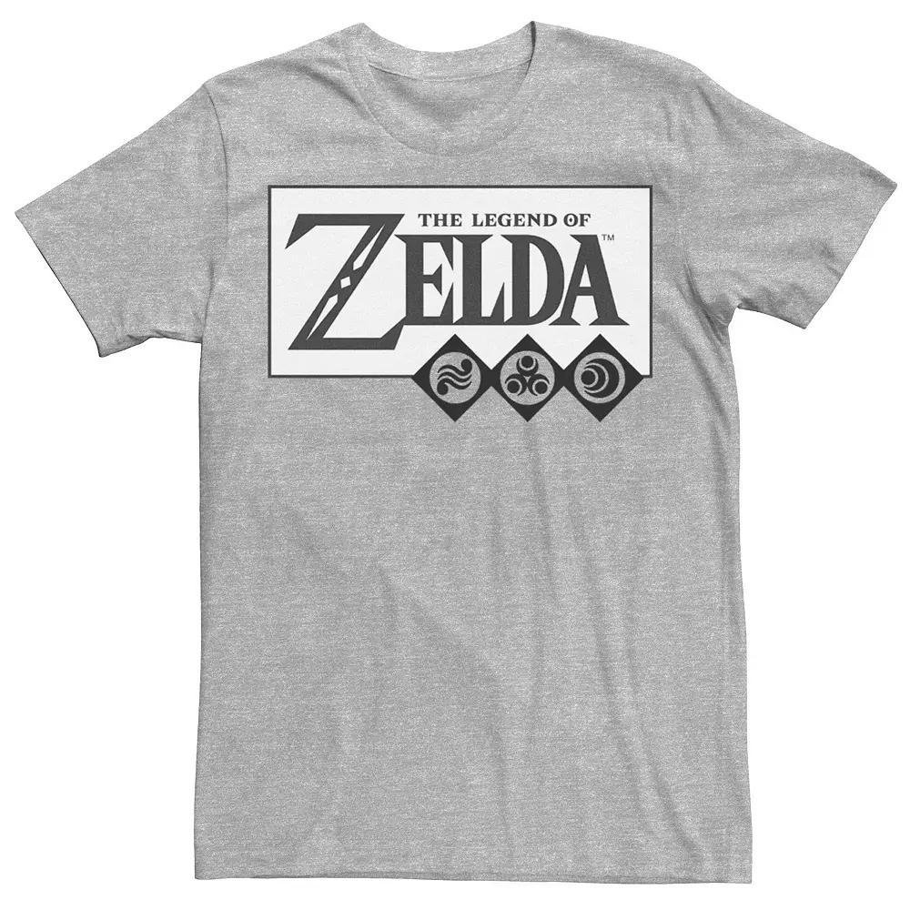 Men's The Legend Of Zelda Elements Logo Tee, Size: XXL, Athletic Grey Product Image