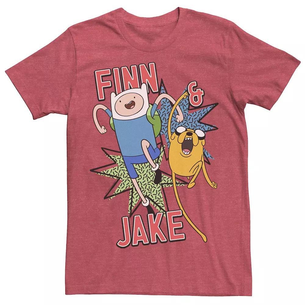 Men's Cartoon Network Adventure Time Finn & Jake Kapows Tee, Size: Small, Red Product Image