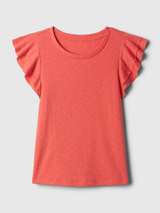Essential Rib Flutter-Sleeve Shirt Product Image