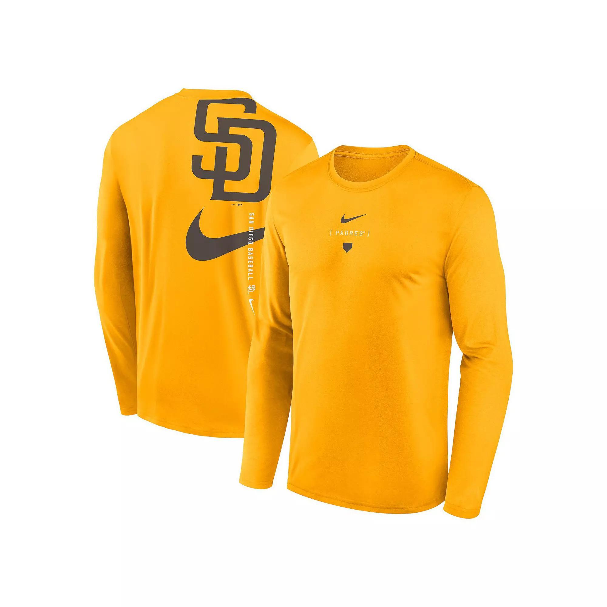 Men's Nike Gold San Diego Padres Large Swoosh Back Legend Performance T-Shirt, Size: 2XL Product Image