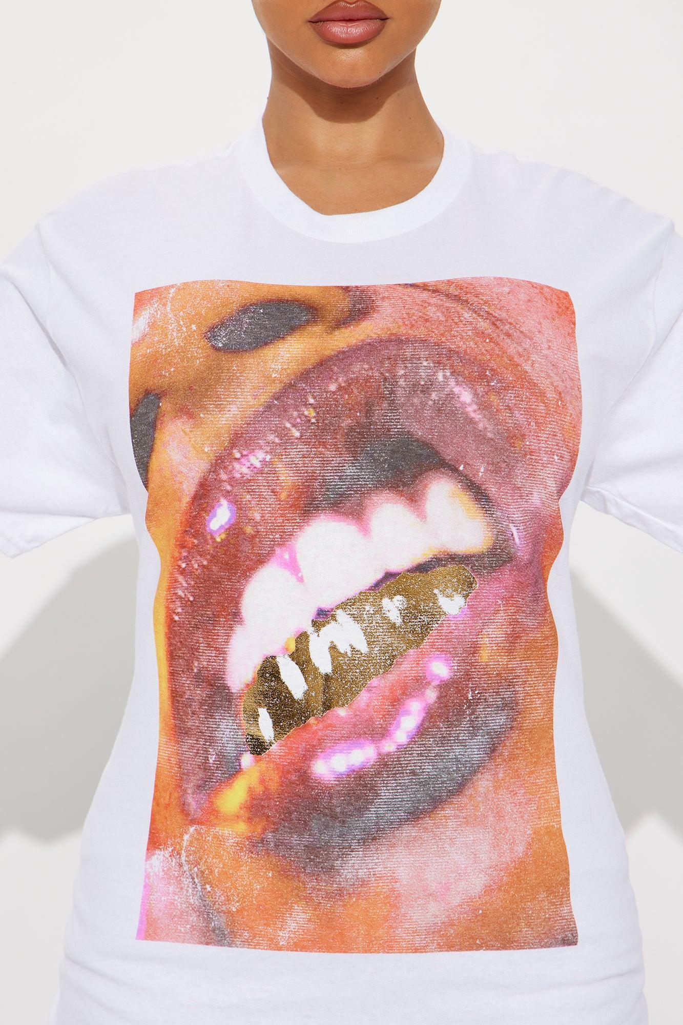 Gold Grill Glossy Tee - White Product Image