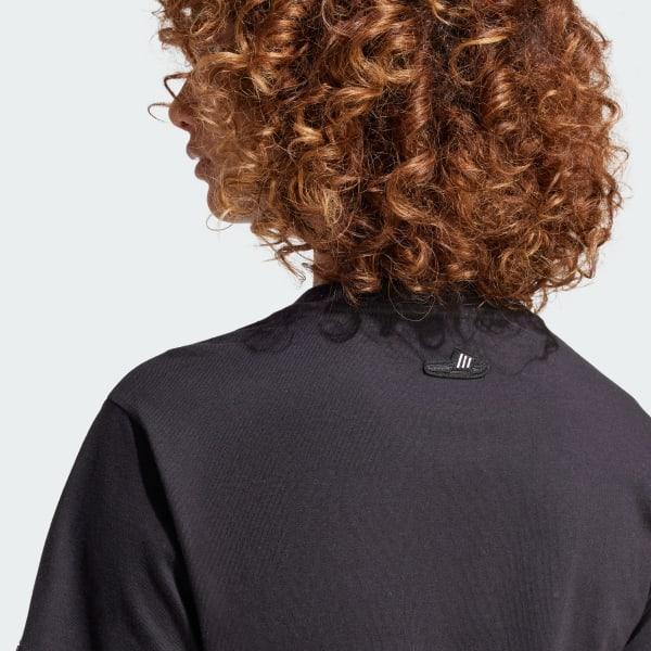 adidas Lounge Slide Graphic Tee Black L Womens Product Image