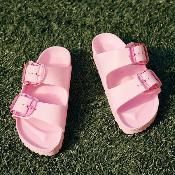 Womens Birkenstock Arizona Big Buckle EVA Slide Sandal - Fondant Pink Product Image