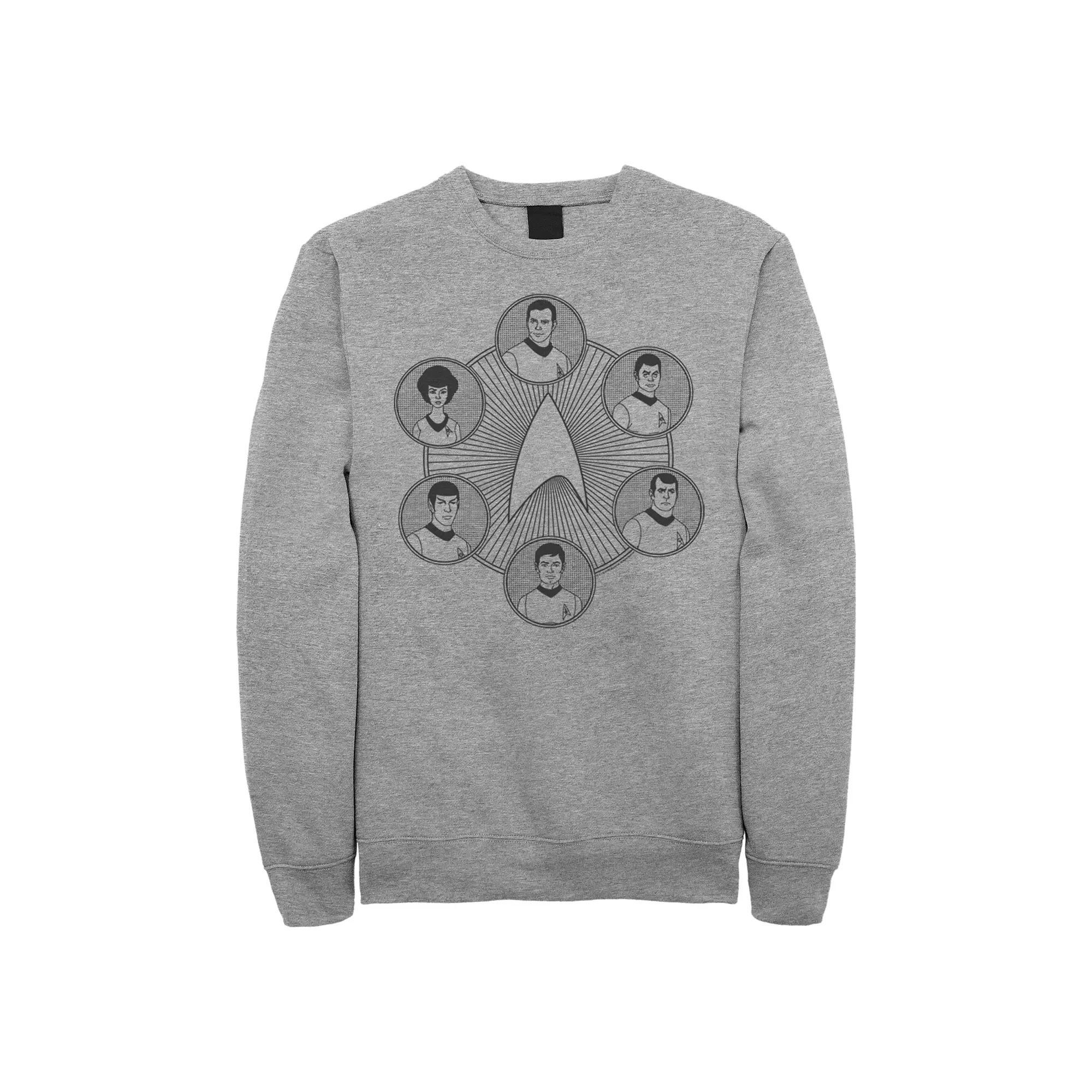 Mens Star Trek AnimatedLine Art Pull-Over Hoodie Athletic Grey Product Image