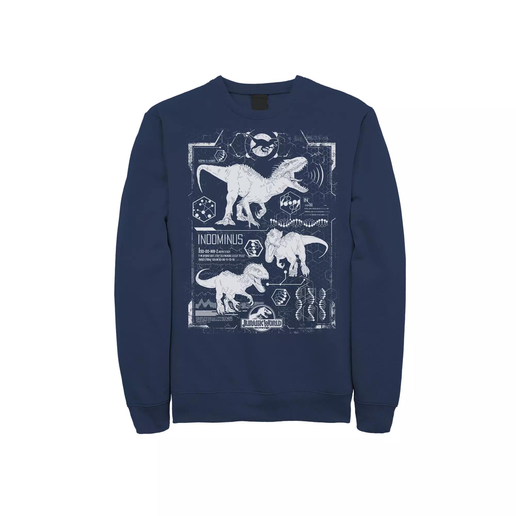 Men's Jurassic World Indominus Rex Schematic Sweatshirt, Size: Small, Black Product Image