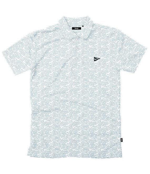 Breezy Golf Crashing Waves Short Sleeve Polo Shirt Product Image