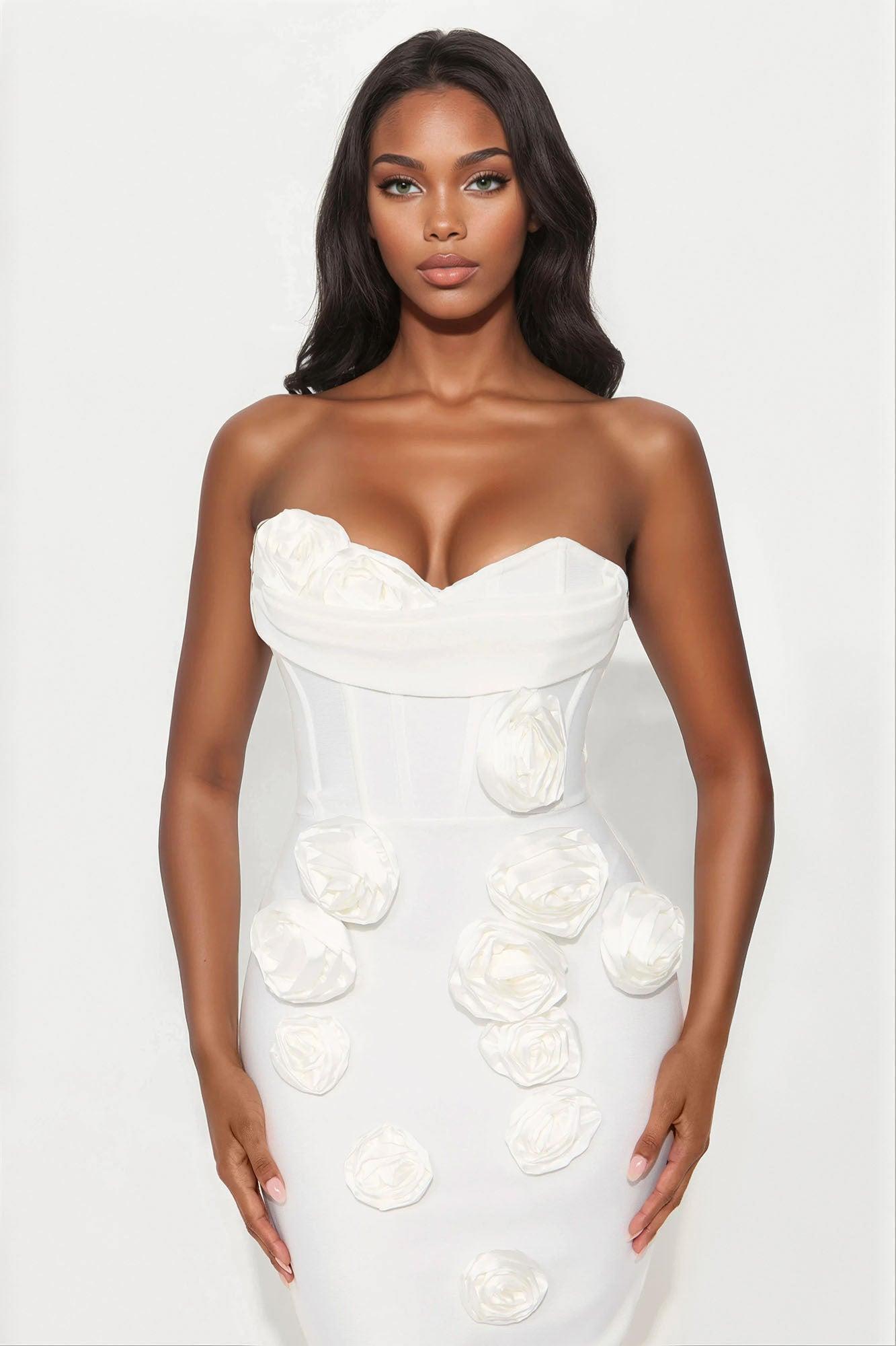 For Forever Bandage Maxi Dress - Off White Product Image